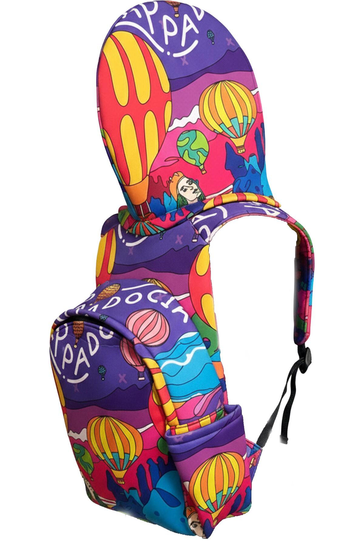 Cappadocia İkigai City Series Scorecard Gift Removable Hooded Lightweight Large School Backpack