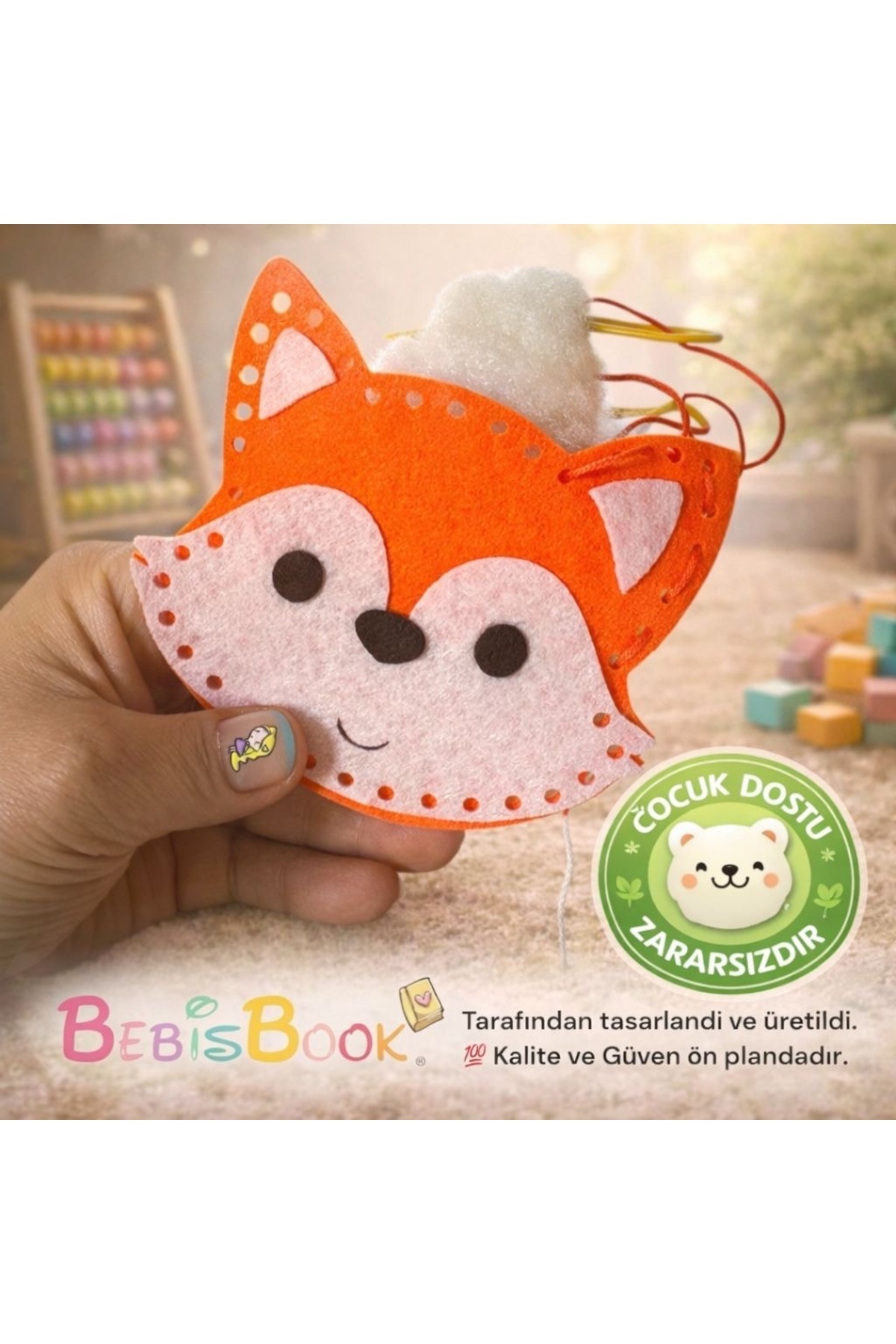 BEBİSBOOK Keçe Dikiş Seti | Çocuklar İçin Montessori Dikiş Oyuncağı | 10 Figürlü El Becerisi Geliştirici Set fotoğrafı 7 (önizleme)