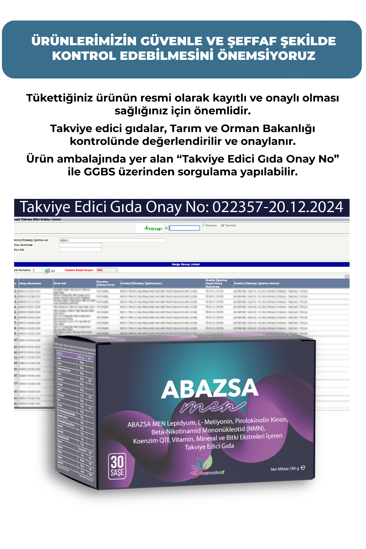 Abazsa Men 30 Saşe Vitamin C D Vitamini B12 Çinko Ginseng Resveratrol NMN Koenzim Q10 Takviye — ABAZSA — تصویر 4 از 7