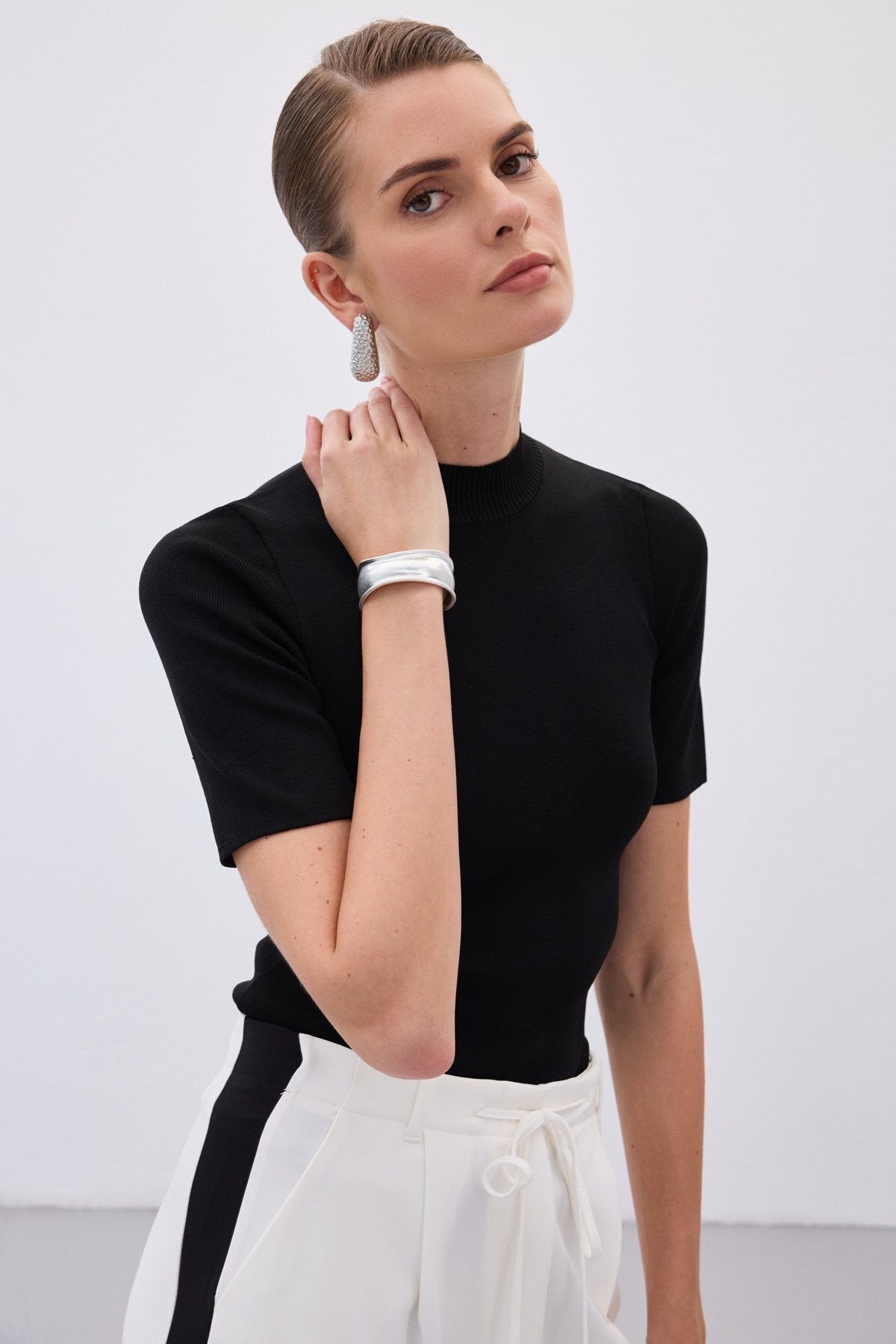 Sateen  Yarım Balıkçı Triko - Siyah - Görsel 6