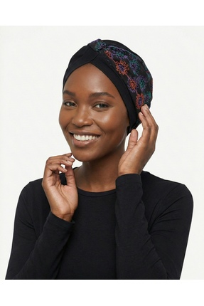 elysianfidan Otantik Nakış Motifli Astarlı Hazır Türban Tesettür Bone Medikal...