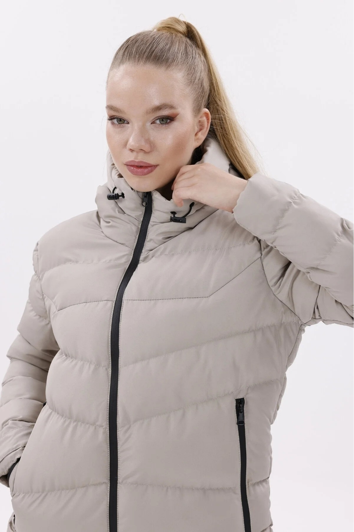 freemen Dámsky chlpatý zimný kabát s kapucňou - Waterproof Wind Attacks Ma ker