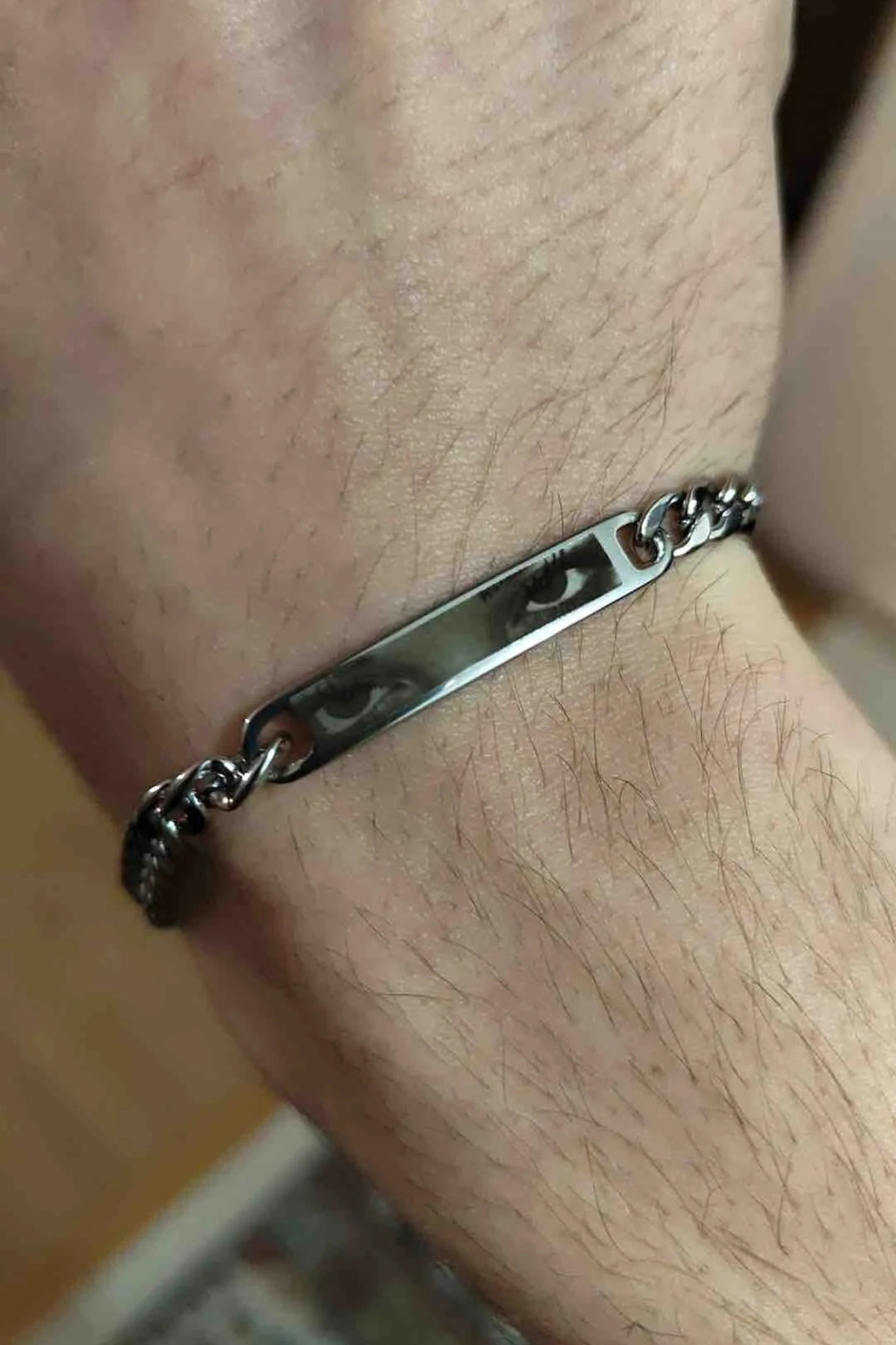 Takı Dükkanı  Harfli Kişiye Özel Göz Resim Baskılı Paslanmaz Çelik Bileklik Sevgiliye Hediye scb83h - Görsel 8