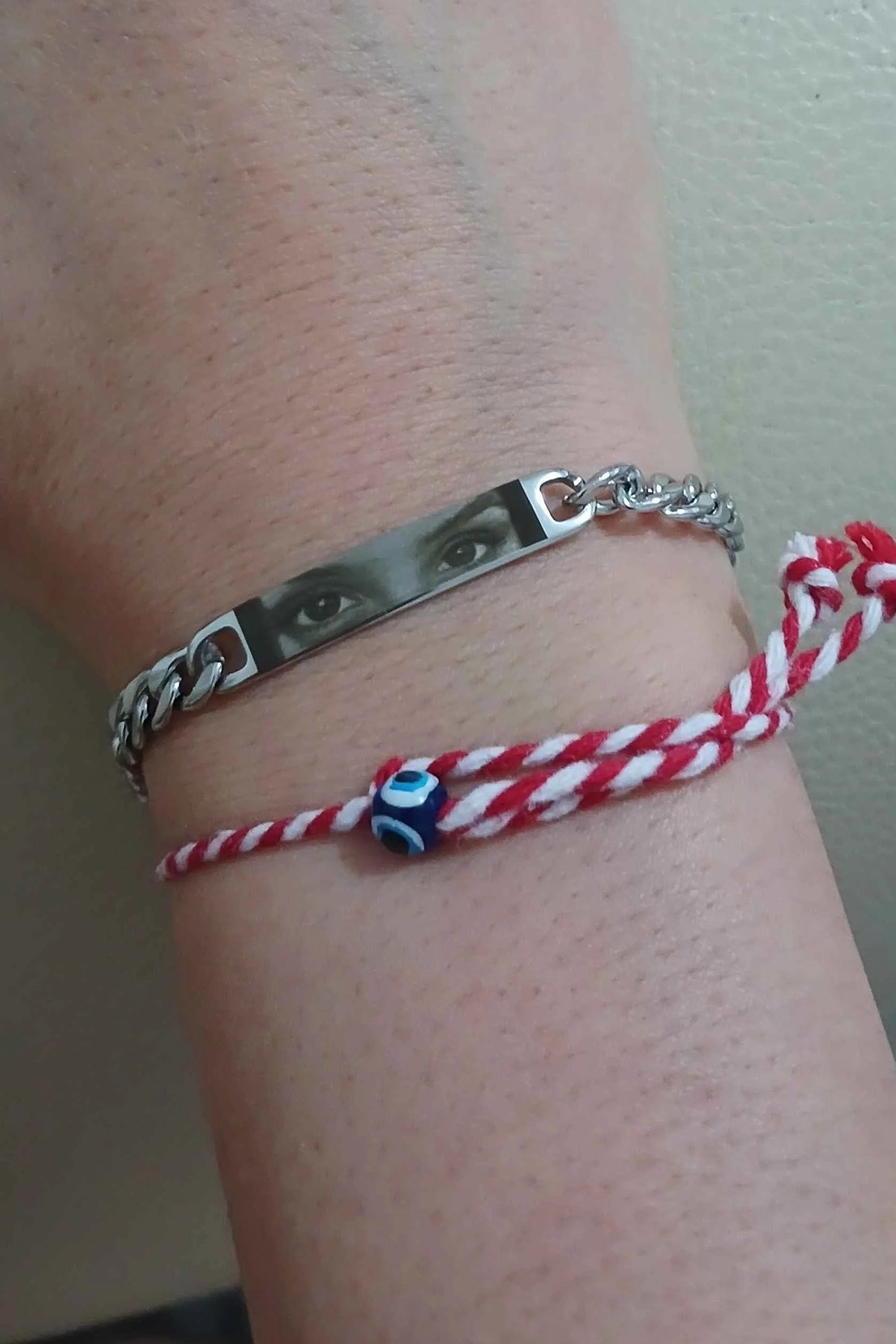 Takı Dükkanı  Harfli Kişiye Özel Göz Resim Baskılı Paslanmaz Çelik Bileklik Sevgiliye Hediye scb83h - Görsel 5