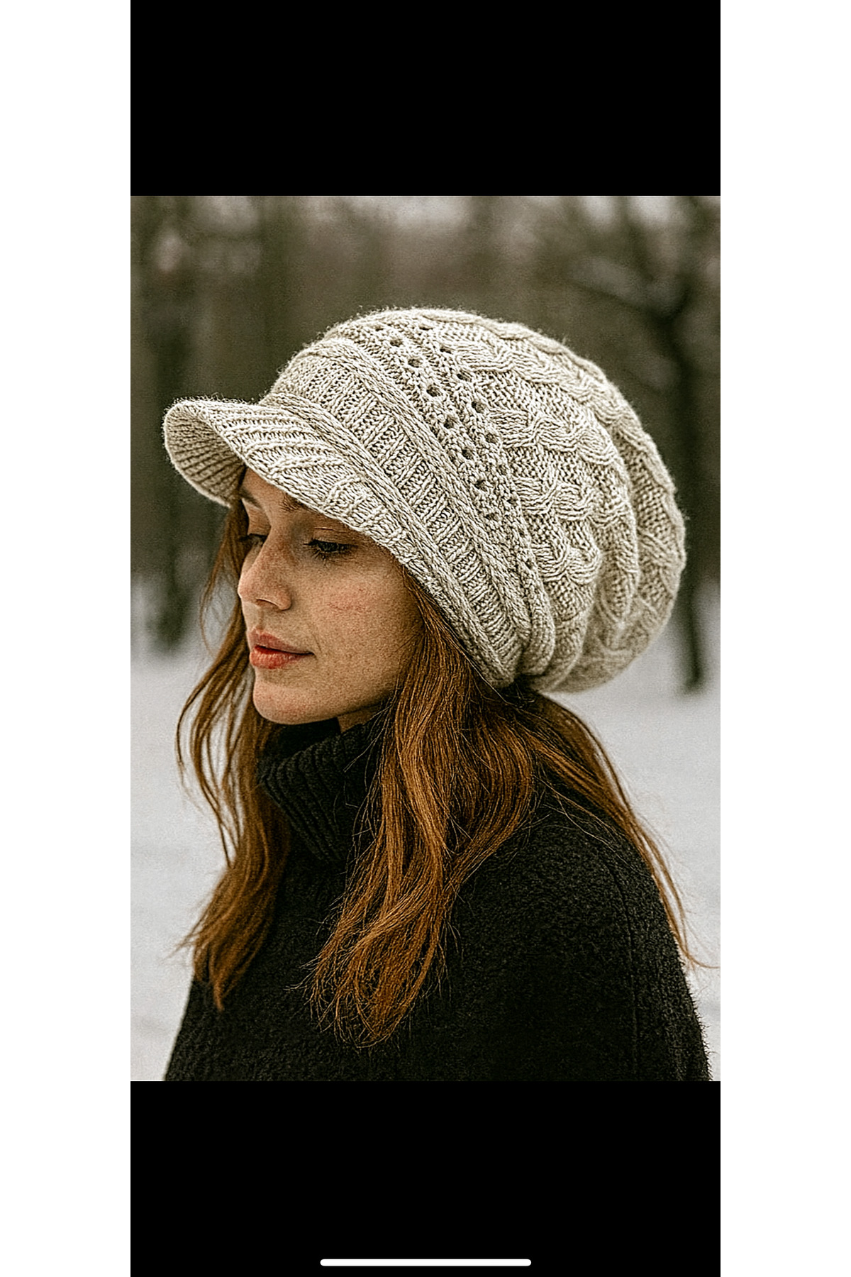 Vemod  Siperli Astarlı Triko Örgü Bere - Taş - Görsel 2