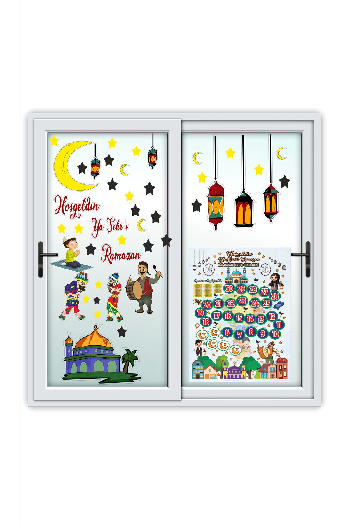Ramadan Themed Glass School Ornaments2 liSet