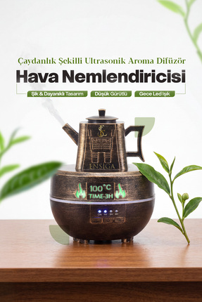 EN SİGA Çaydanlık Şekilli Ultrasonik Aroma Difüzör Uçucu Yağ Konabilir Bronz