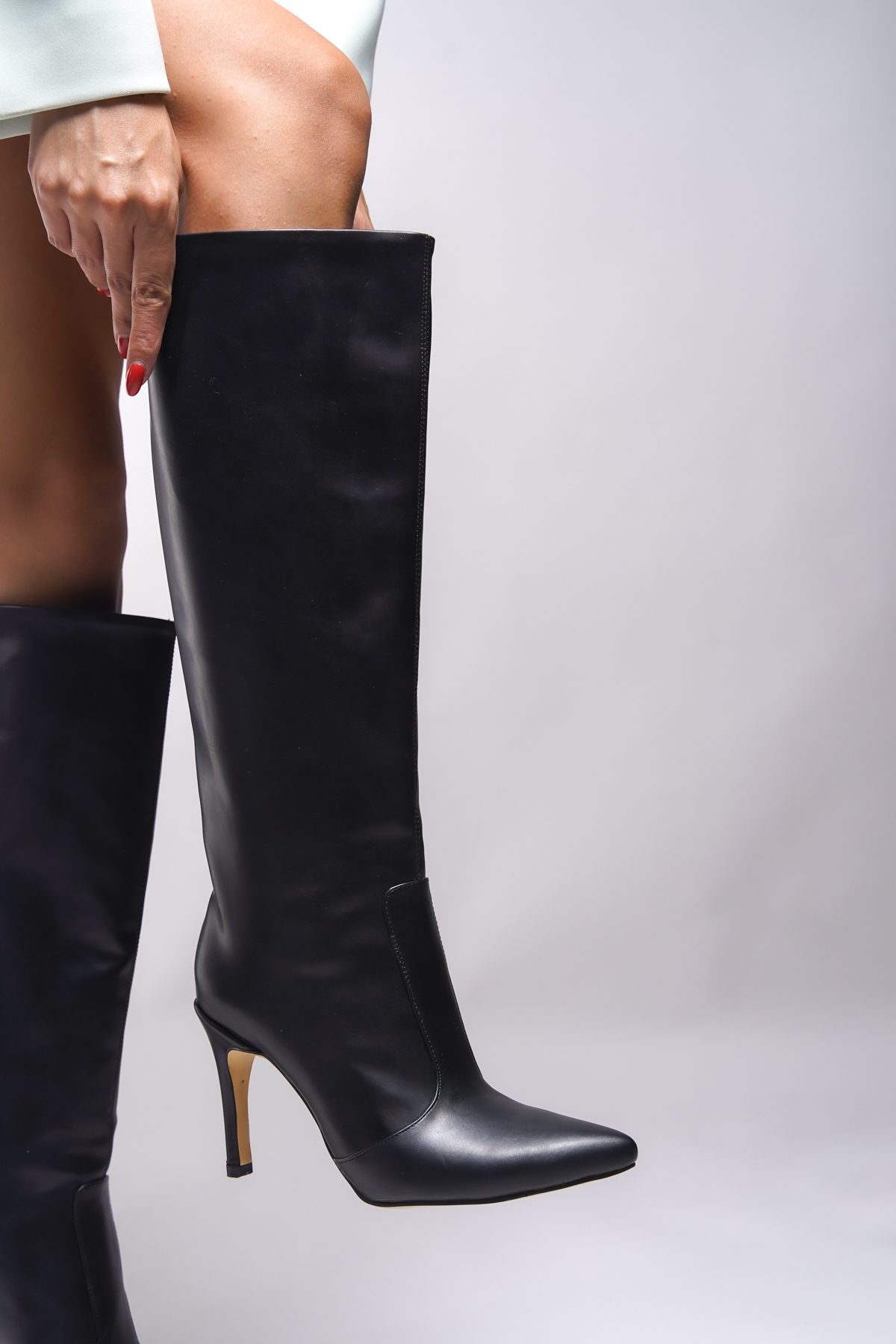 Riccon  Hilnaril Kadın Sivri Topuklu Çizme 00123000 Siyah Cilt - Görsel 7