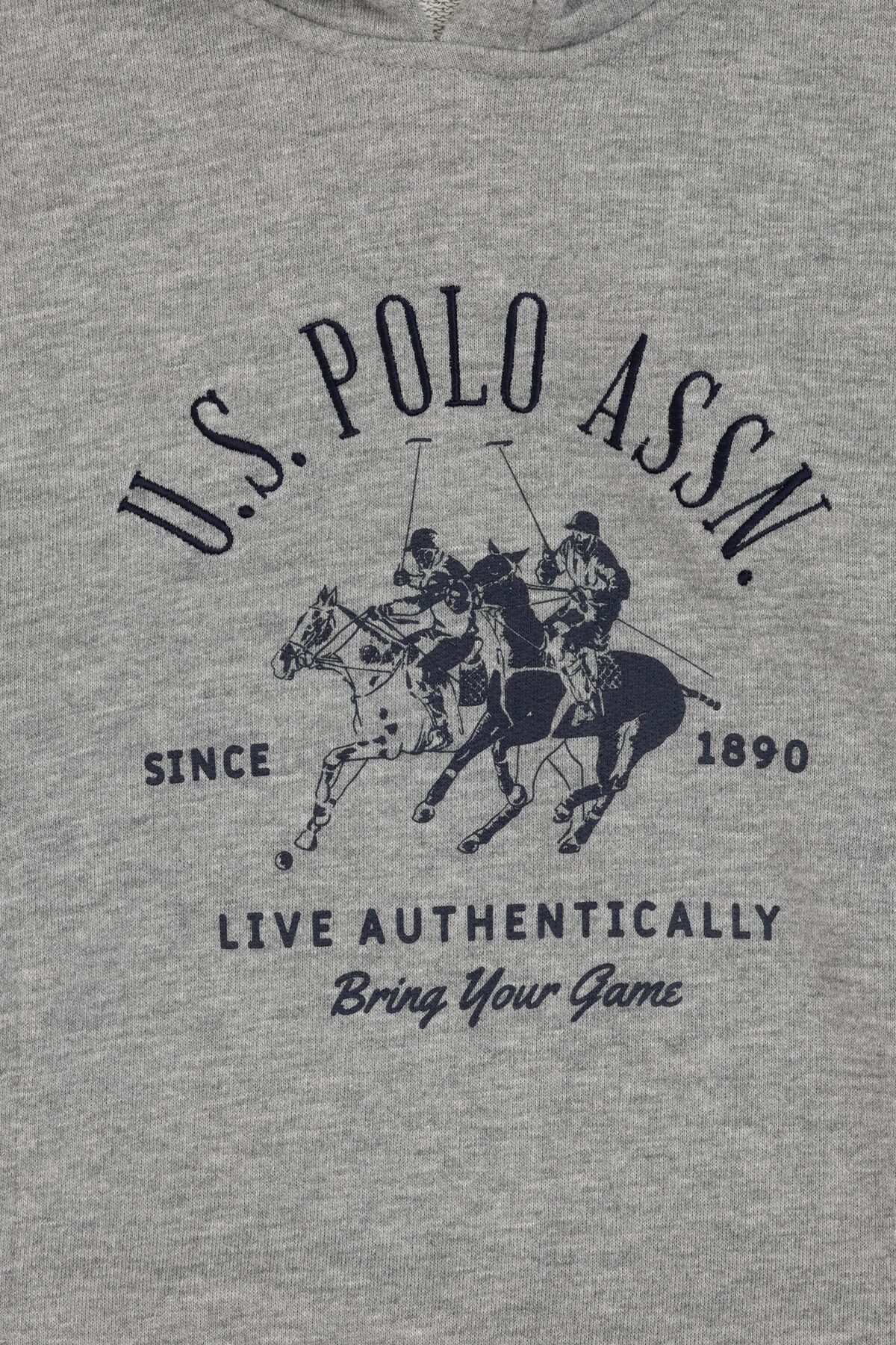 سویشرت کلاهدار طوسی ملانژ پسرانه U.S. Polo Assn. کد 50316623 — 5