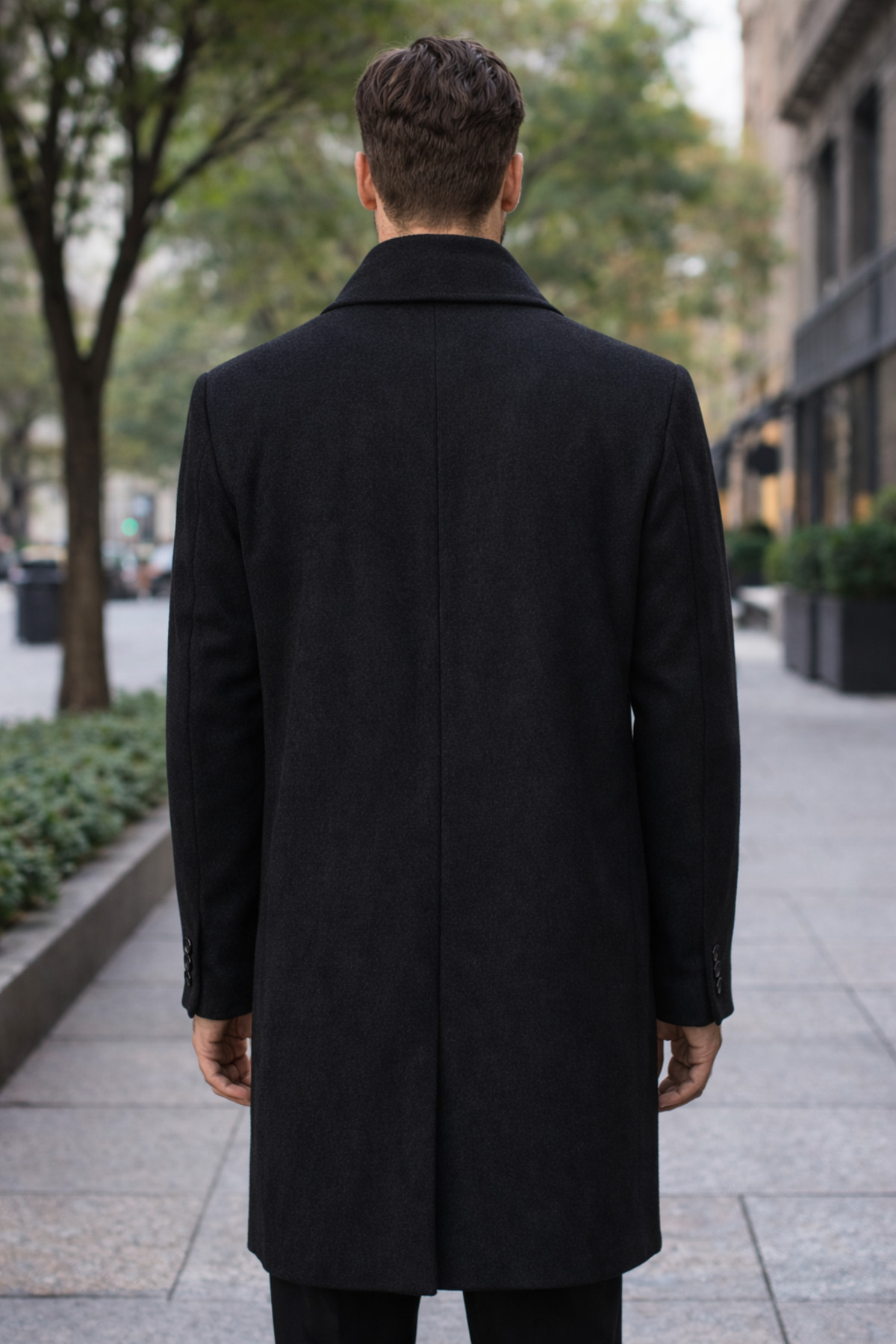 SUİT AYDIN  Erkek Siyah Bebe Yaka Kısa Palto - Görsel 2