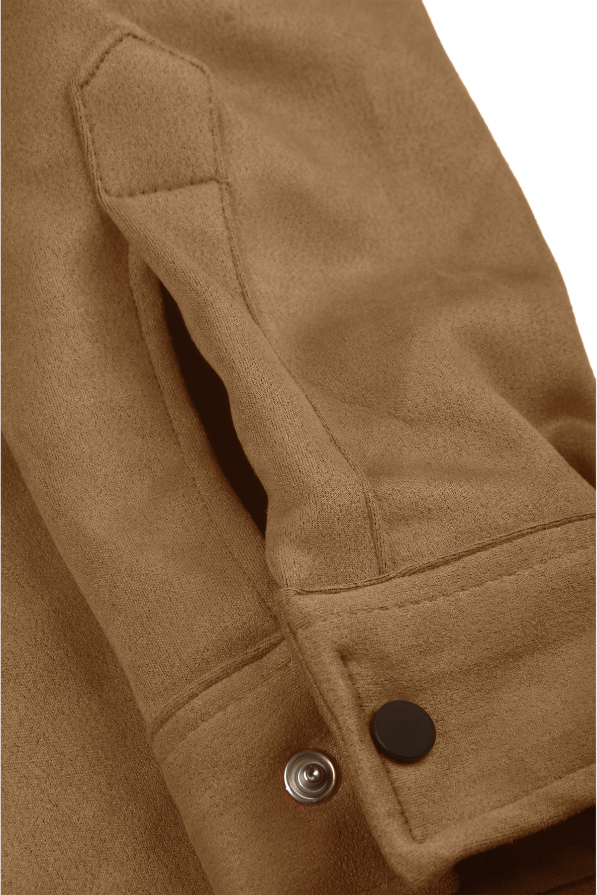 DeepSea  Erkek Taba Likralı Çıtçıtlı Kırışmayan Süet Kumaş Slim Fit Cepsiz Mevsimlik Gömlek 2500556 - Görsel 7