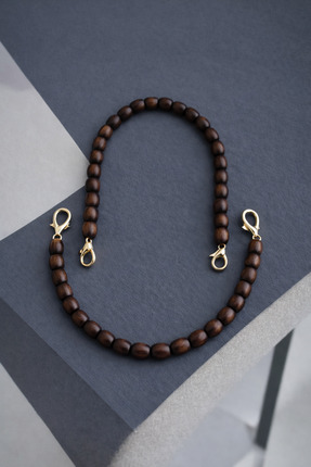 Nildenhobim Ahşap Boncuklu Çanta Sap Uzunluk : 36 cm ( çift )