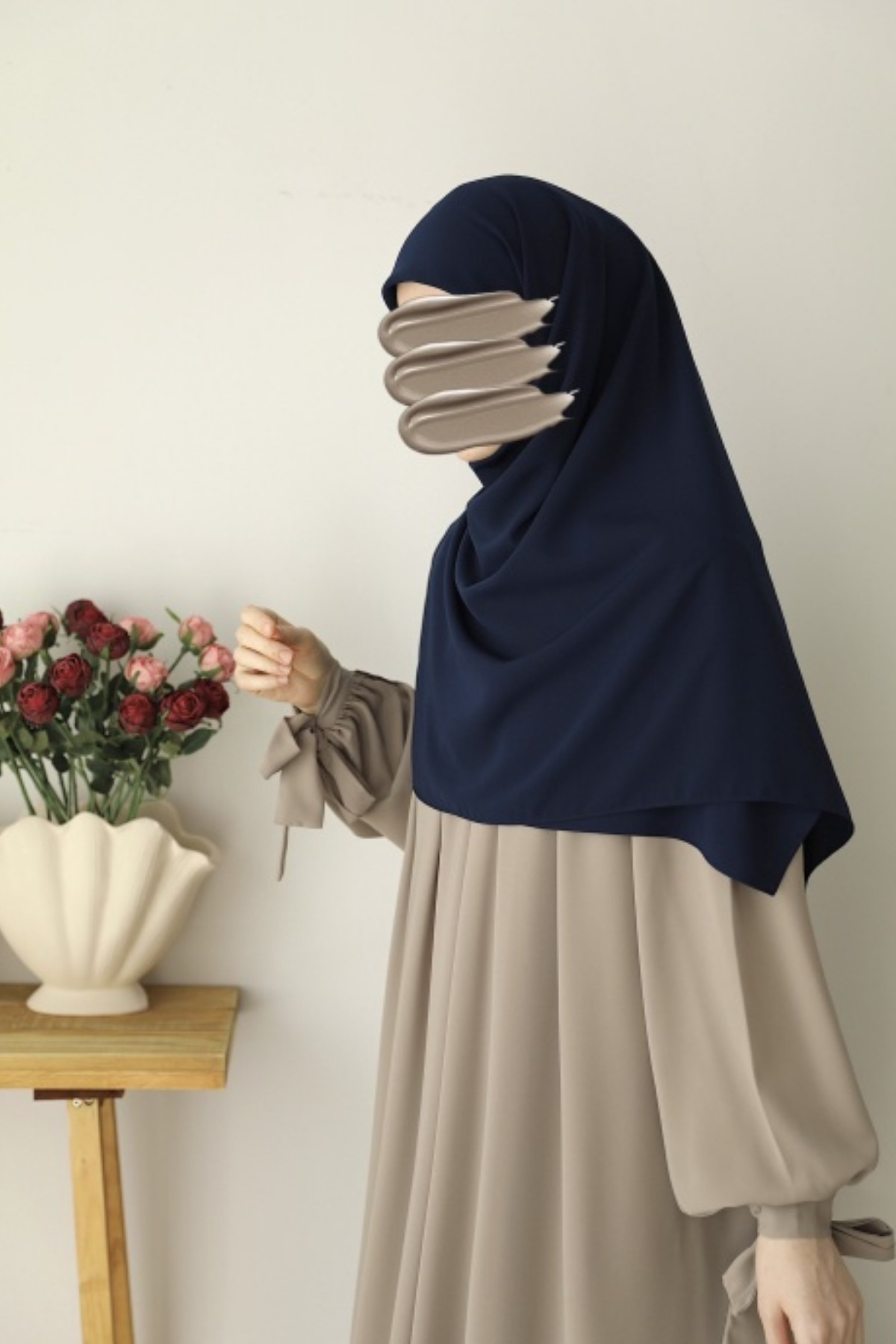 Hijab Medina Silk Scarf 120x120 Navy Blue