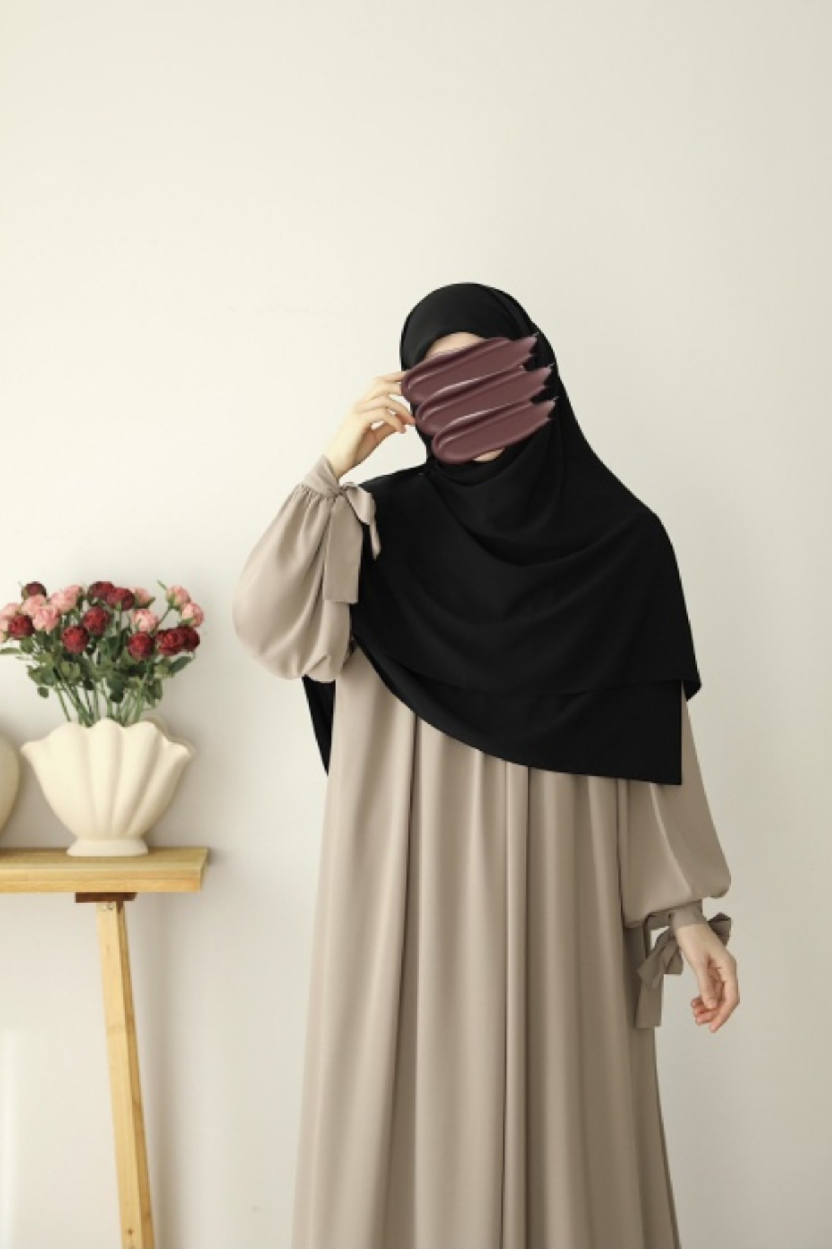 Hijab Medina Silk Scarf 120x120 Black