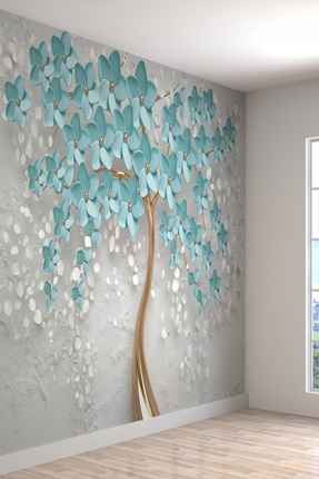 dreamwall Duvar Kağıdı 3 Boyutlu Çiçekli Ağaç Desenli Silinebilir Sağlıklı Te...