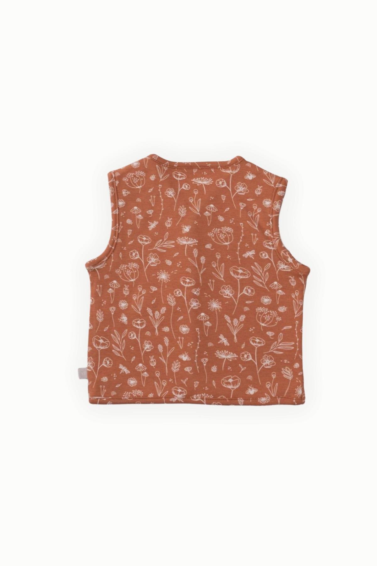 Boumini Bebek Yelek Çift Taraflı Bahar Çiçekli Kiremit fotoğrafı 2 (önizleme)