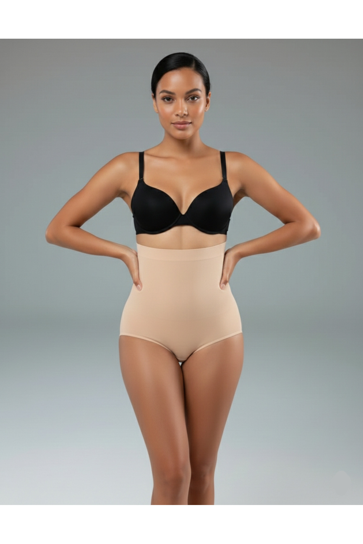 MİSTİRİK Biloba Model Yüksek Bel Kaydırmaz Silikonlu Sıkılaştırıcı Yüksek Bel Slip Korse Ten Renk fotoğrafı 2 (önizleme)