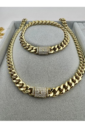 VELİT VOLA Xuping Kadın Set Kolye,Bileklik Desenli Taşlı