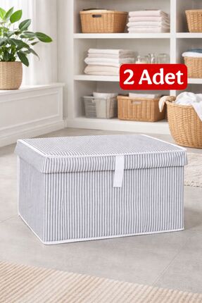 Funny Life 2'li Set Soft Line Premium Kapaklı Kutu Hurç Küçük Boy - 30*40*26