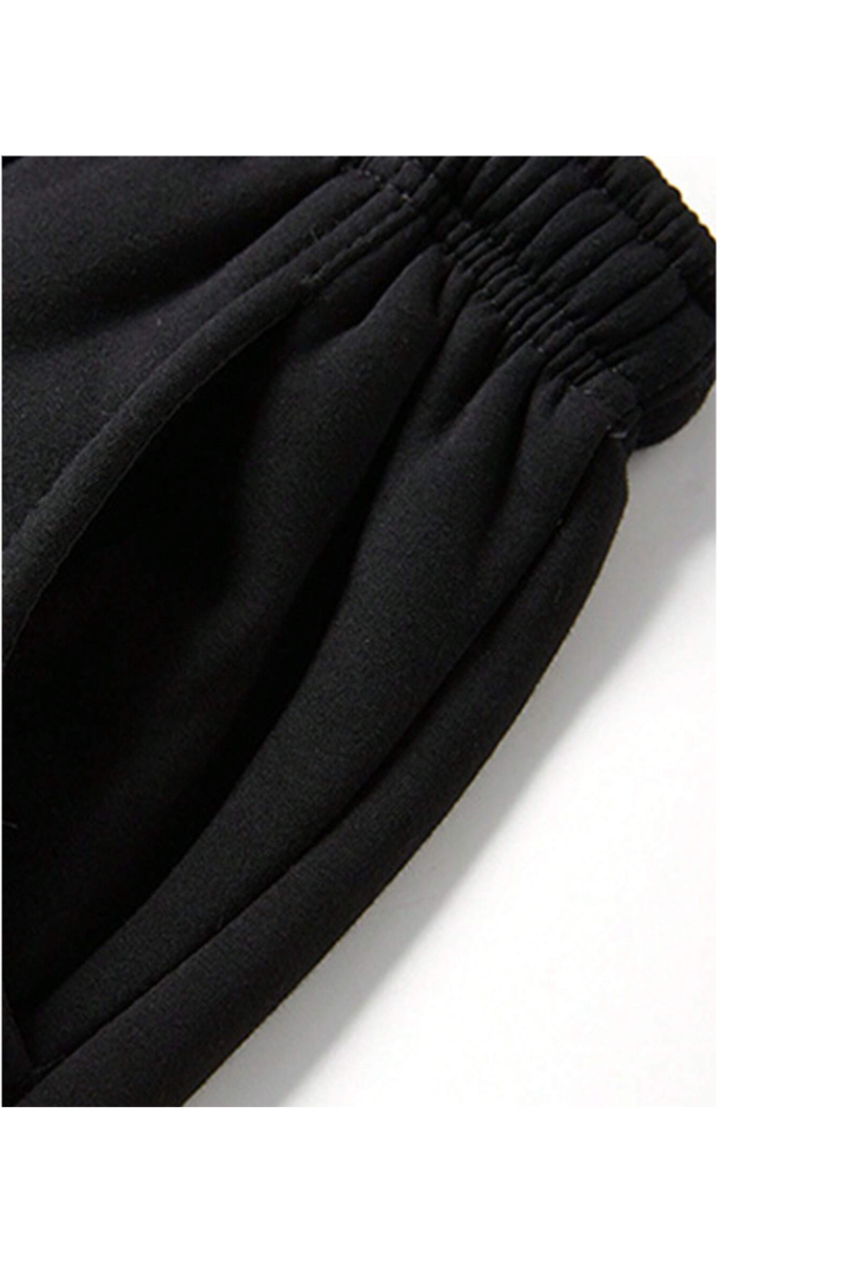 CANDERO  Kışlık Şardonlu İçi Pamuklu Erkek 2 Adet (Siyah + Gri) Eşofman Altı Bol Paça Baggy Büyük Beden Cepli - Görsel 5