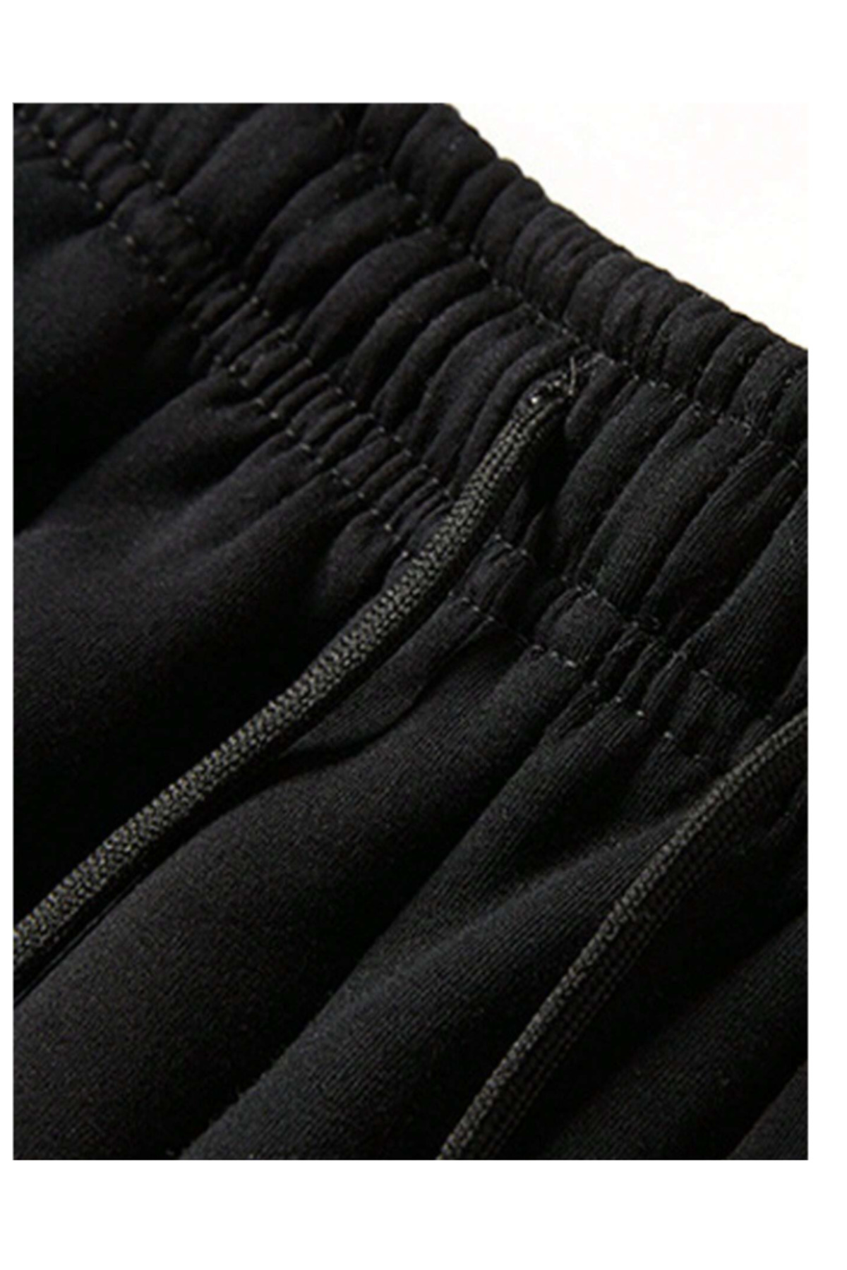 CANDERO  Kışlık Şardonlu İçi Pamuklu Erkek 2 Adet (Siyah + Gri) Eşofman Altı Bol Paça Baggy Büyük Beden Cepli - Görsel 4