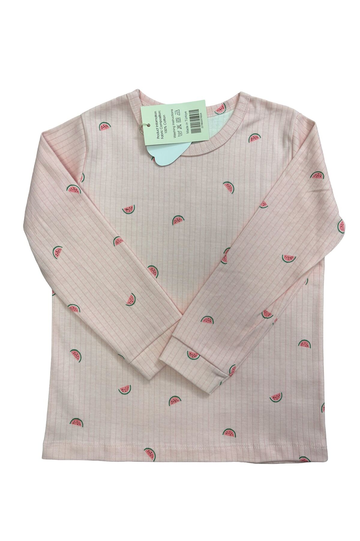 mışıl mışıl kids Pembe Karpuz Desenli Kız Çocuk Pamuklu Pijama Takımı fotoğrafı 4 (önizleme)