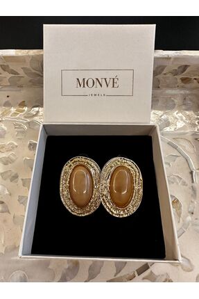 MONVEJEWELS Vintage Gold Taşlı Sallantılı Küpe