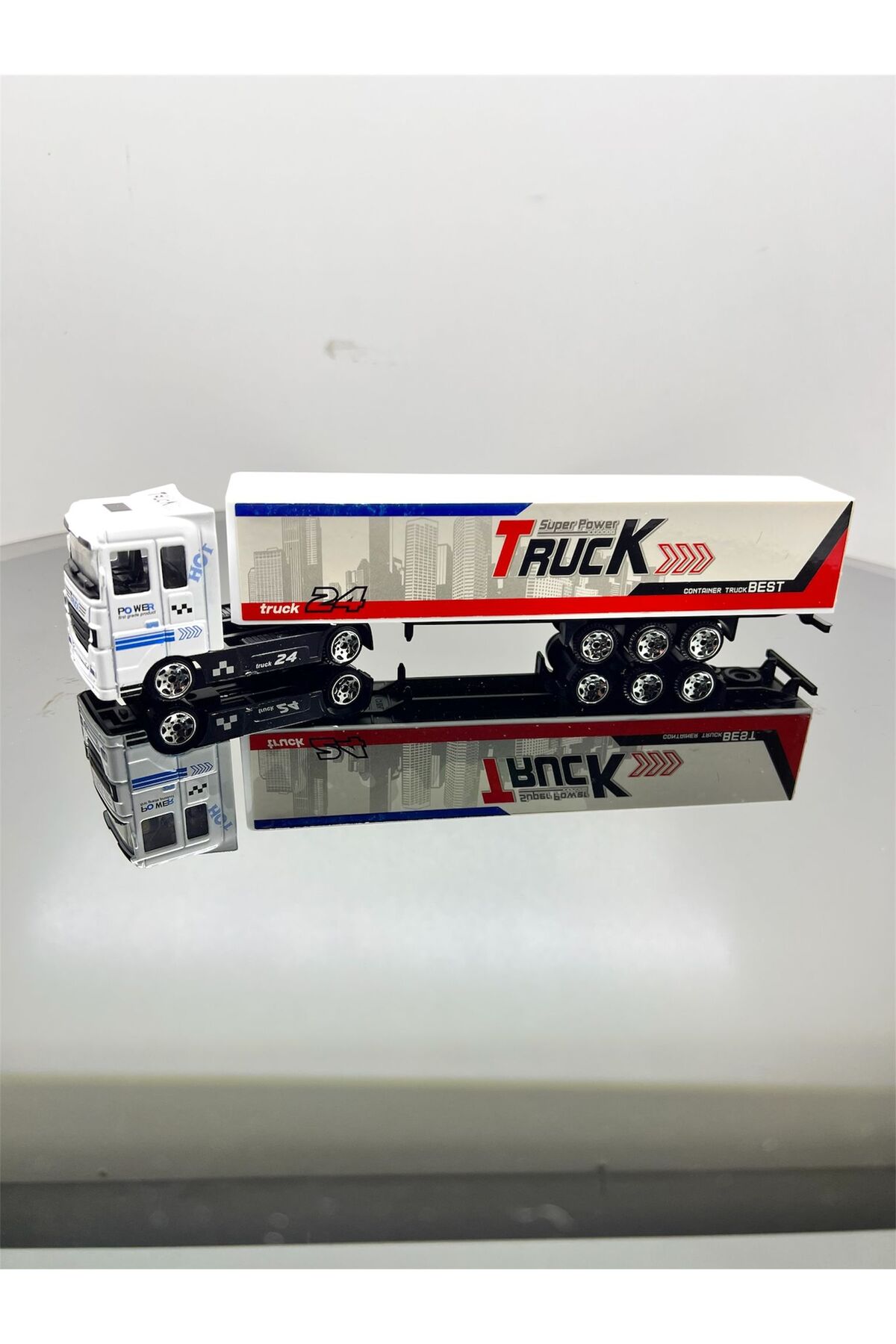 SCOWETTO Diecast Metal Tır Oyuncak – Süper Power Truck 24 Çek