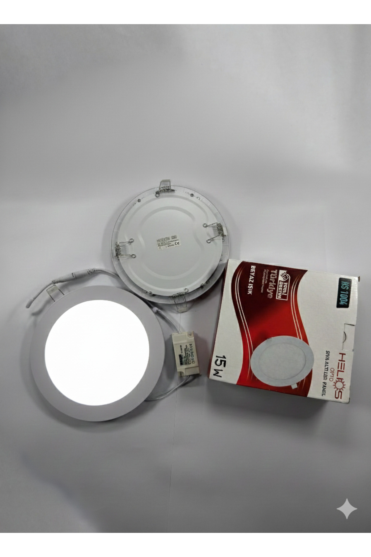 Helios 15W Beyaz Işık Led Spot Panel Lamba Dahili Trafolu Dış çap