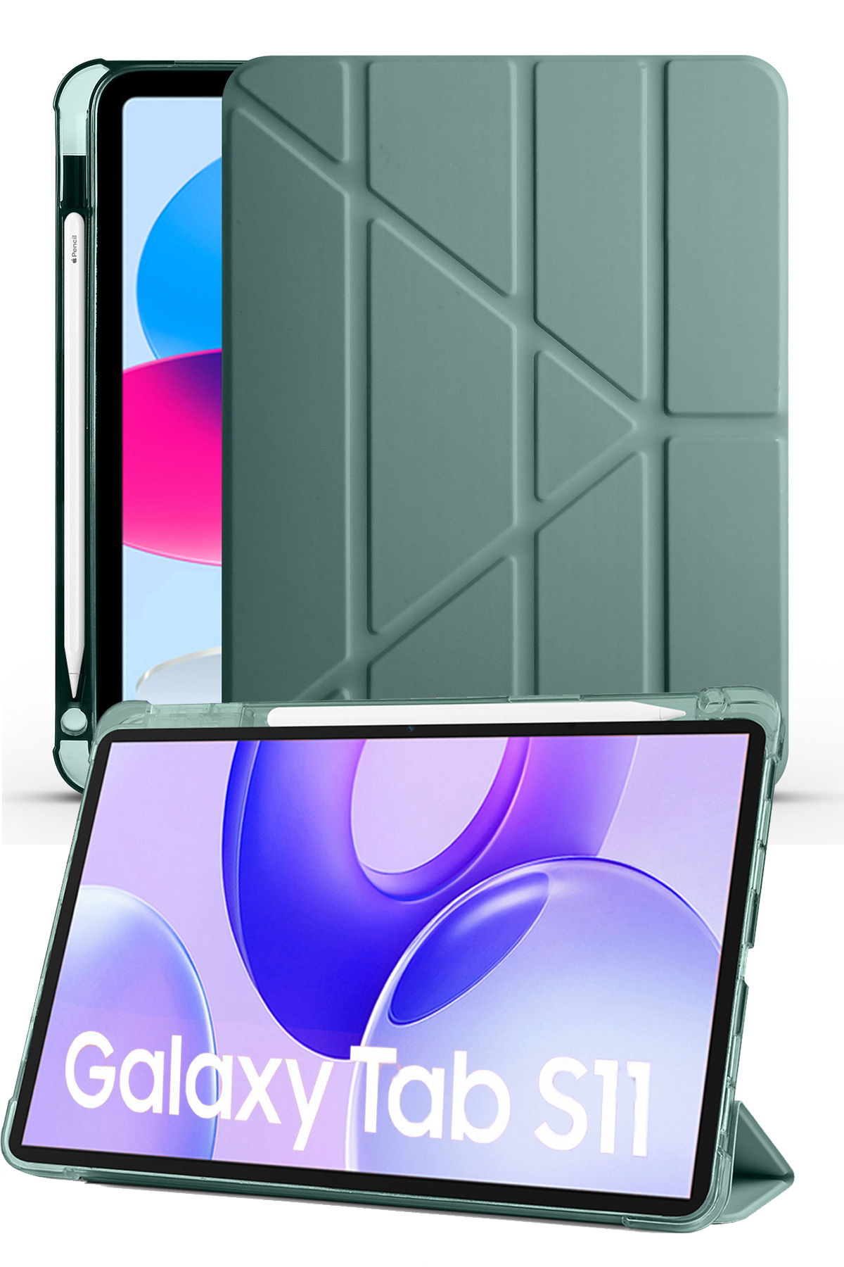 Samsung Galaxy Tab S11 X730 11 Inch Compatible Smart Cover Tablet Case with Pen Compartment