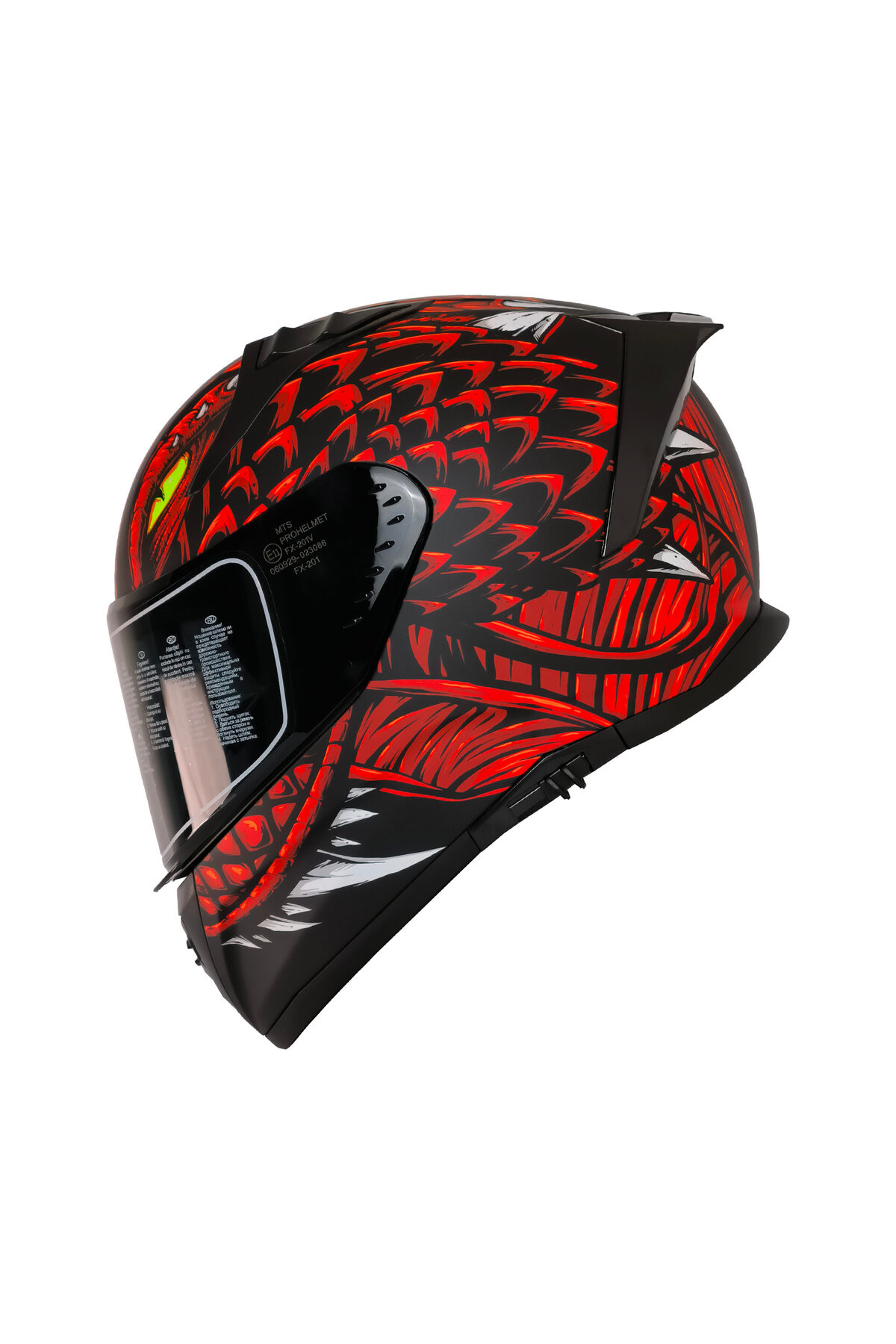 MTS PRO HELMETS M-801 SNAKE DRAGLAX RED FULL FACE MOTOSİKLET KASKI