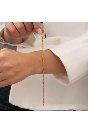 H.M Hakan Mücevherat Halat Bileklik 3mm 14 Ayar Altın
