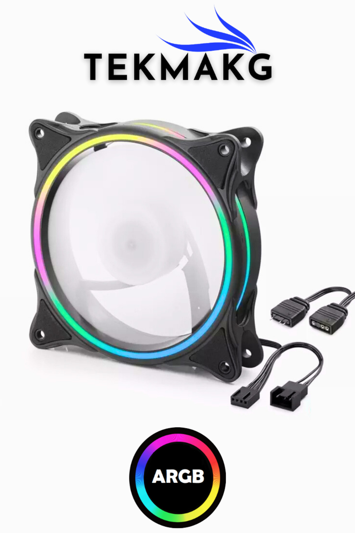TEK2658 120mm Kasa Fanı | Halka Tip ARGB Çerçeve | Fan Kanatları RGB Değil | Siyah