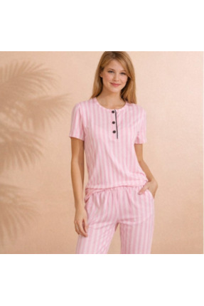 UZUN GROUP ÇİZGİLİ KADIN PİJAMA TAKIMI