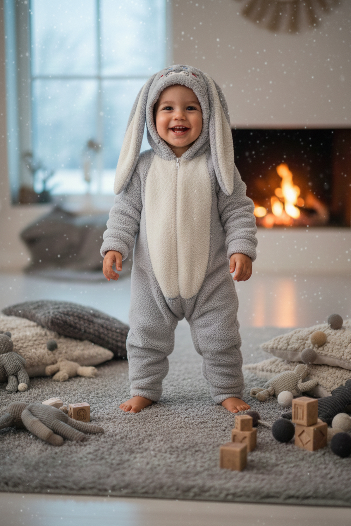 MAHFEL Welsoft Gri Desenli Kışlık Peluş Uyku Tulumu 1–6 Yaş fotoğrafı 2 (önizleme)