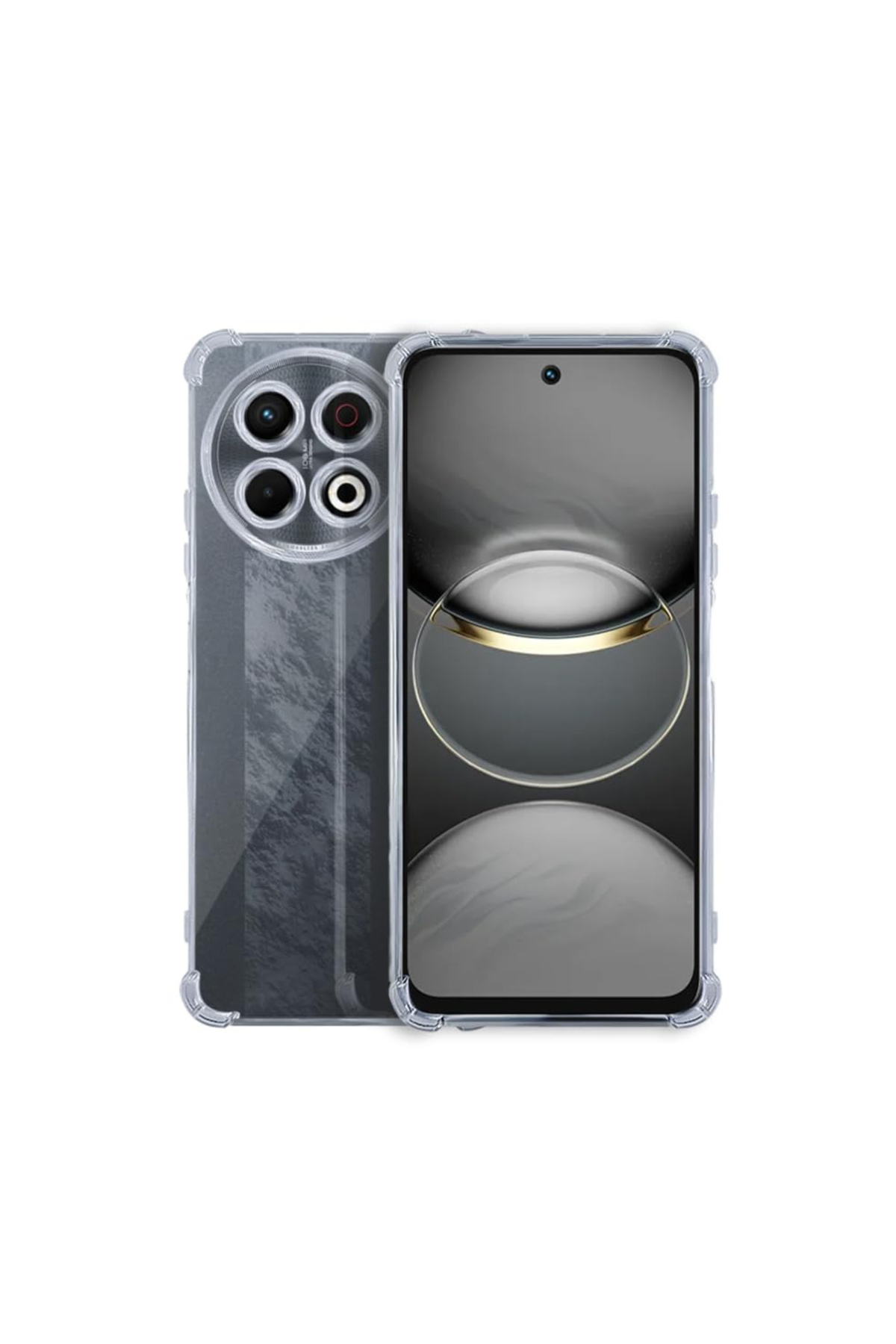 Tecno Spark 30 Pro ile Uyumlu Kamera Korumalı Airbag Antishock Köşe Korumalı Şeffaf Silikon Kılıf