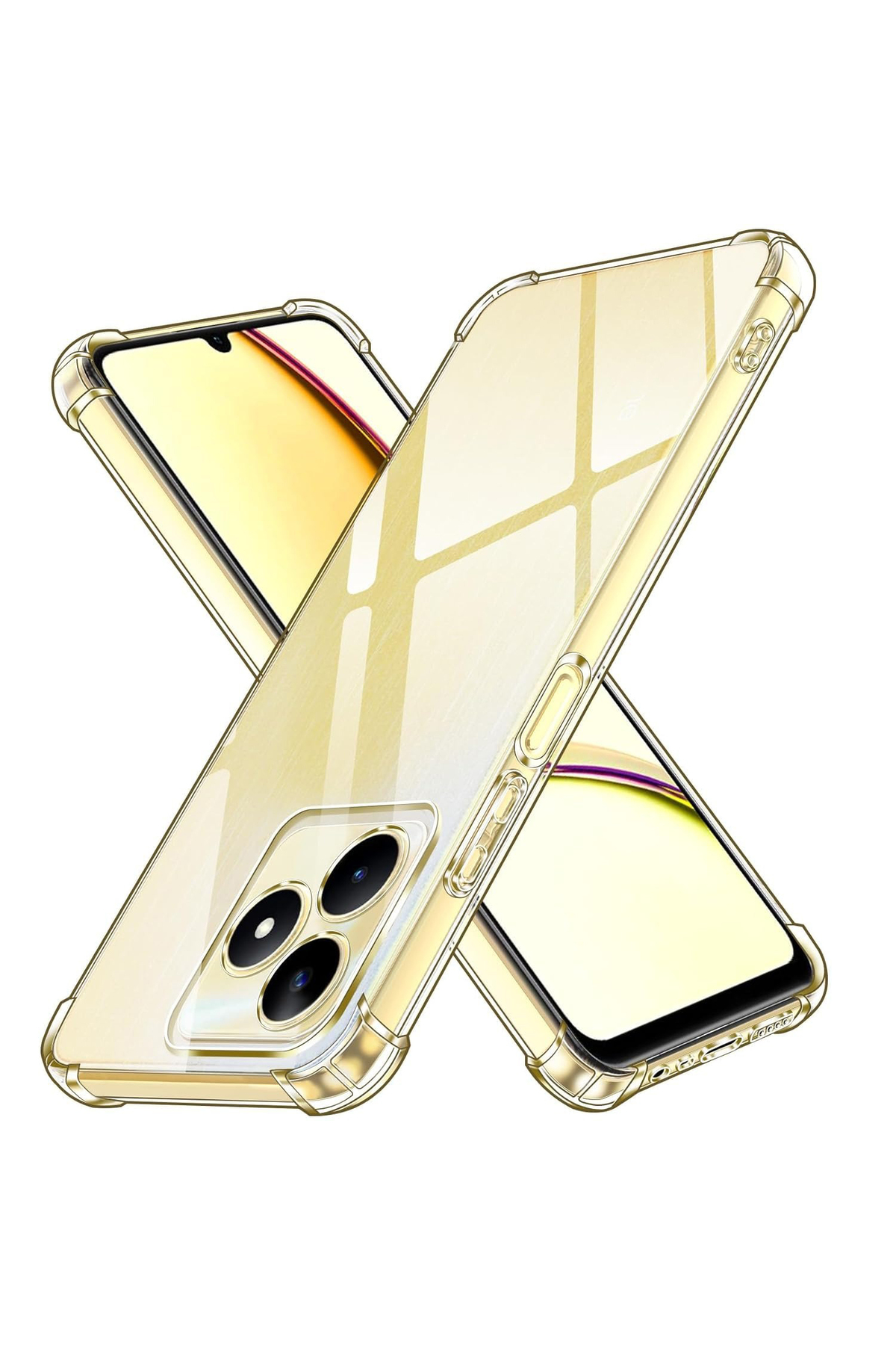 Huawei Realme C63 ile Uyumlu Kamera Korumalı Airbag Antishock Köşe Korumalı Şeffaf Silikon Kılıf