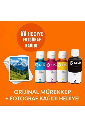 HP GT51XL - 52 4 RENK ORJINAL MÜREKKEP KARTUŞU SETİ (4 ADET) 4 X 70 ml GT5810...