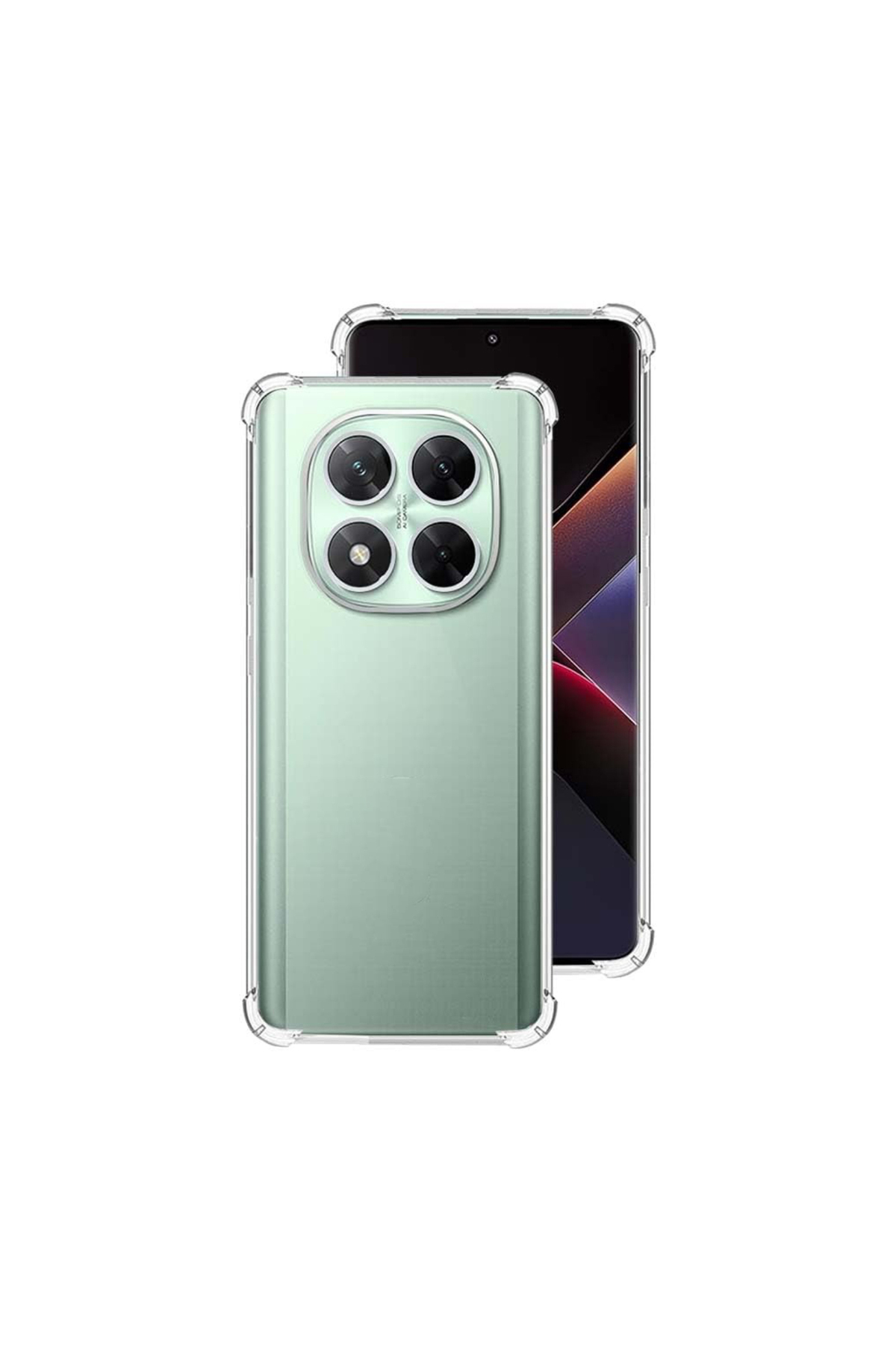 Xiaomi Poco X7 ile Uyumlu Kapak Kamera Korumalı Airbag Antishock Köşe Korumalı Şeffaf Silikon Kılıf