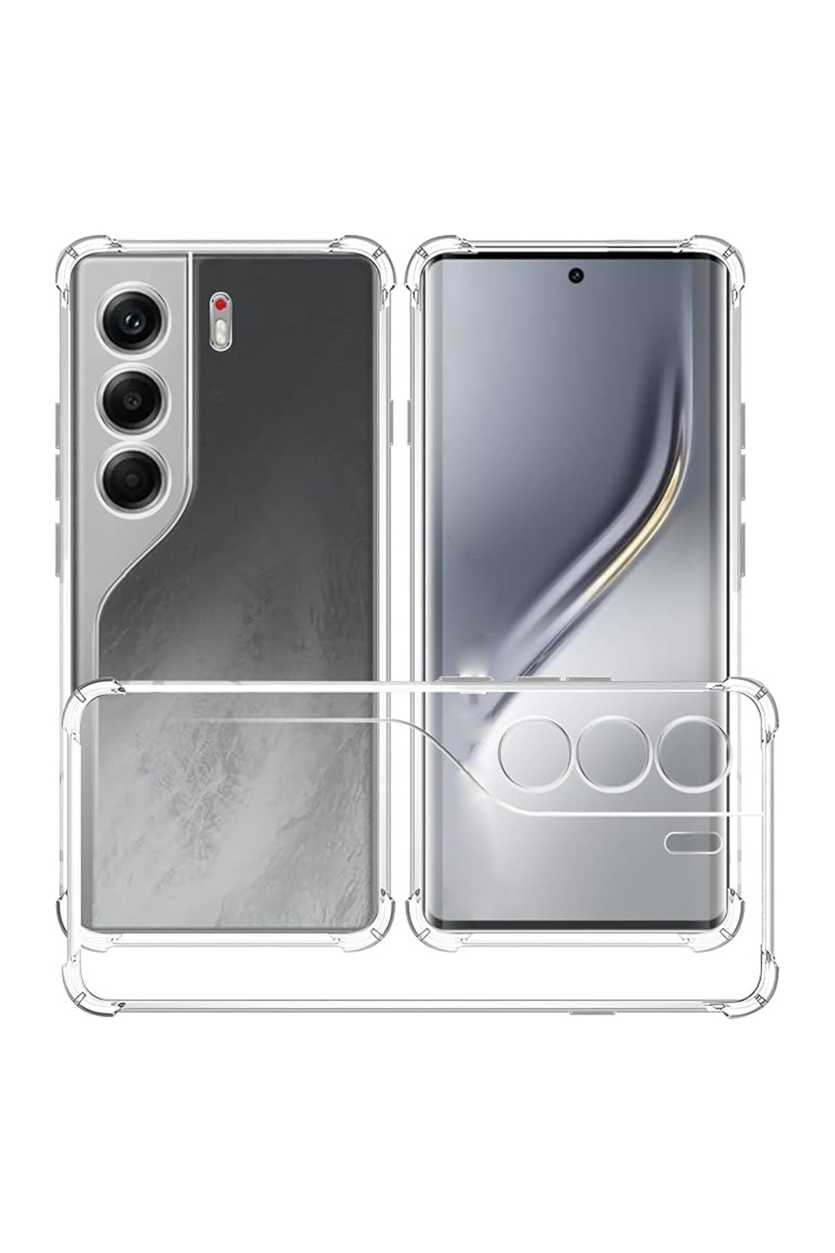 Tecno Camon 40 Pro ile Uyumlu Kamera Korumalı Airbag Antishock Köşe Korumalı Şeffaf Silikon Kılıf