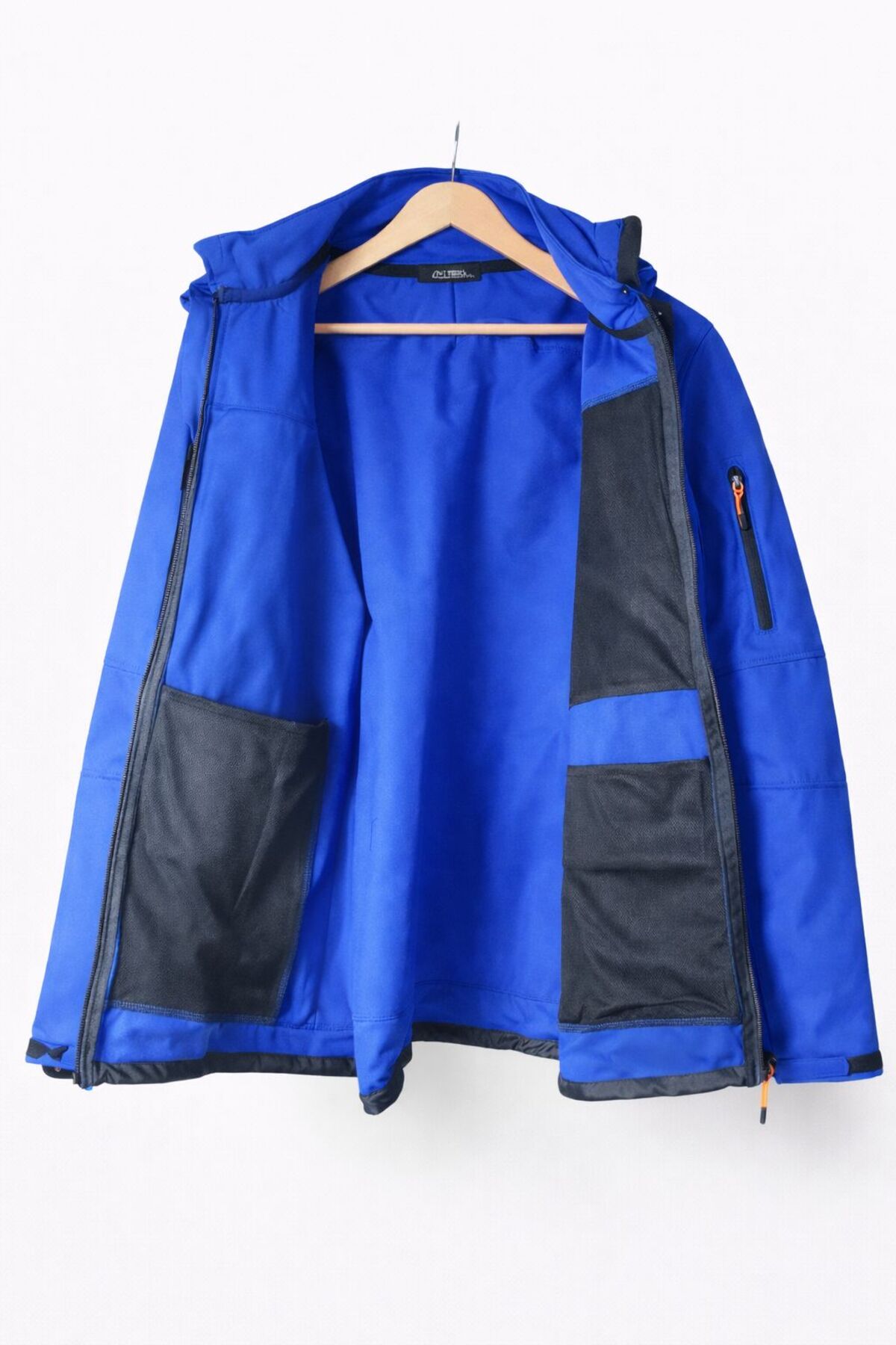 ロンスプ　ブルー　2/2mm. M ML L Longberg SOFTSHELL KAPÜŞONLU SU VE RÜZGAR GEÇİRMEZ MONT SAKS MAVİ