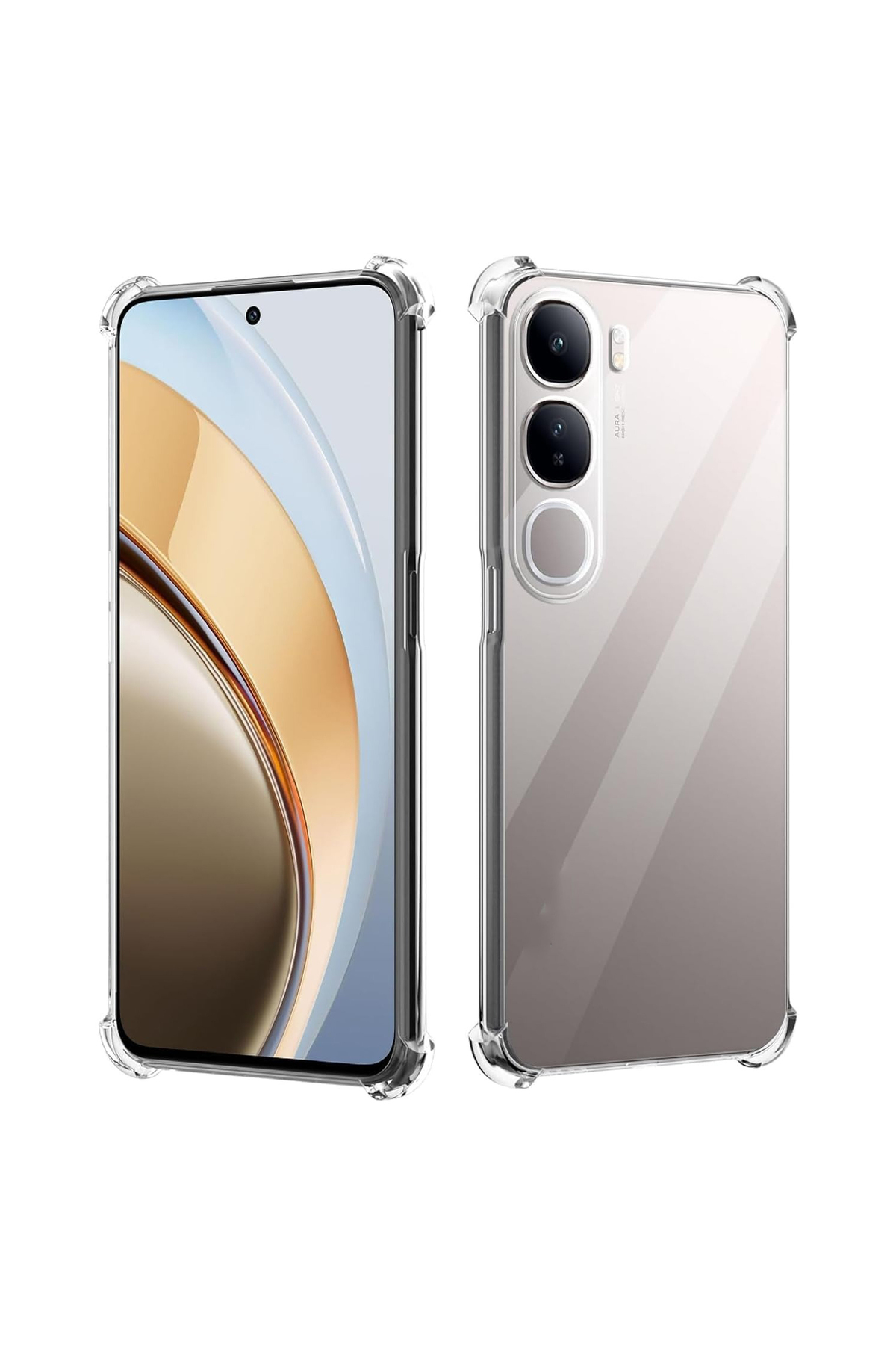 Vivo Y19S Kapak ile Uyumlu Kamera Korumalı Airbag Antishock Köşe Korumalı Şeffaf Silikon Kılıf