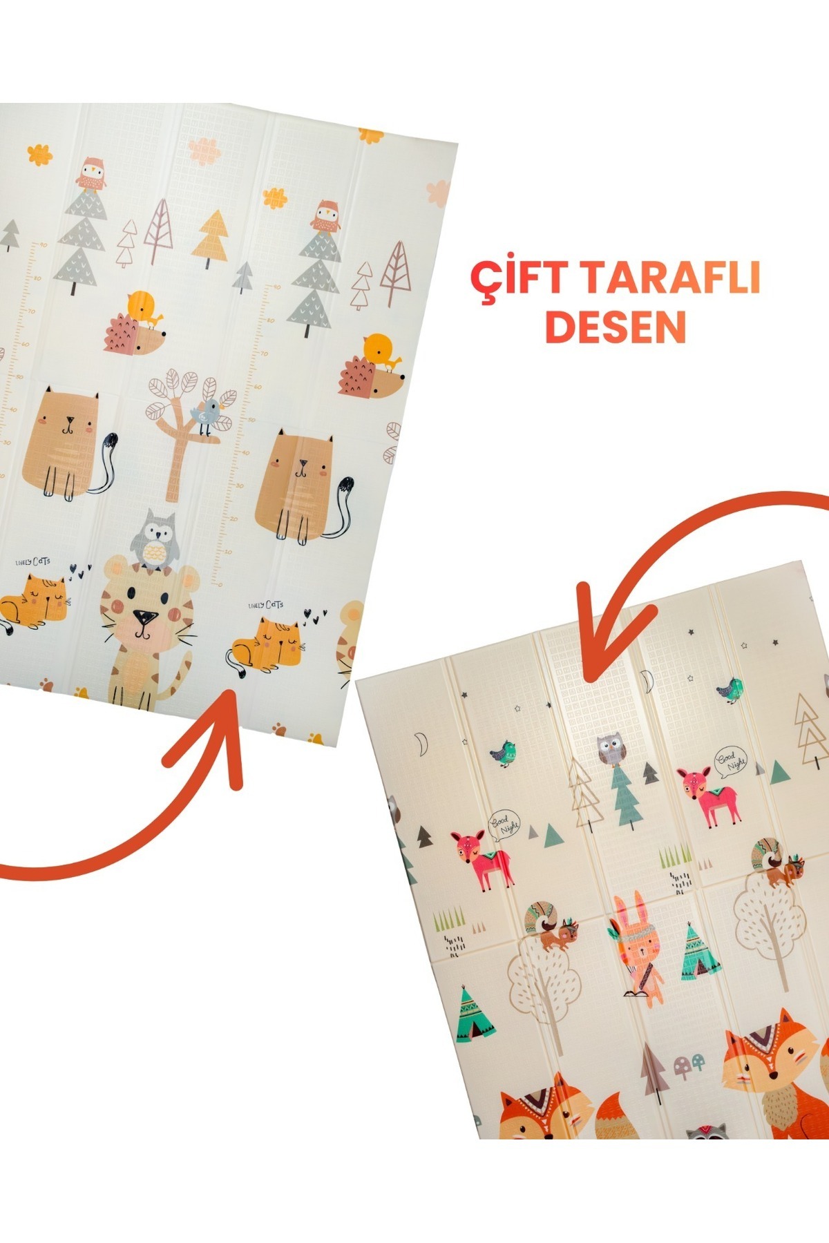 Happy Katlanabilir Çift Taraflı Premium Oyun Matı - Halısı 150x200cm fotoğrafı 5 (önizleme)