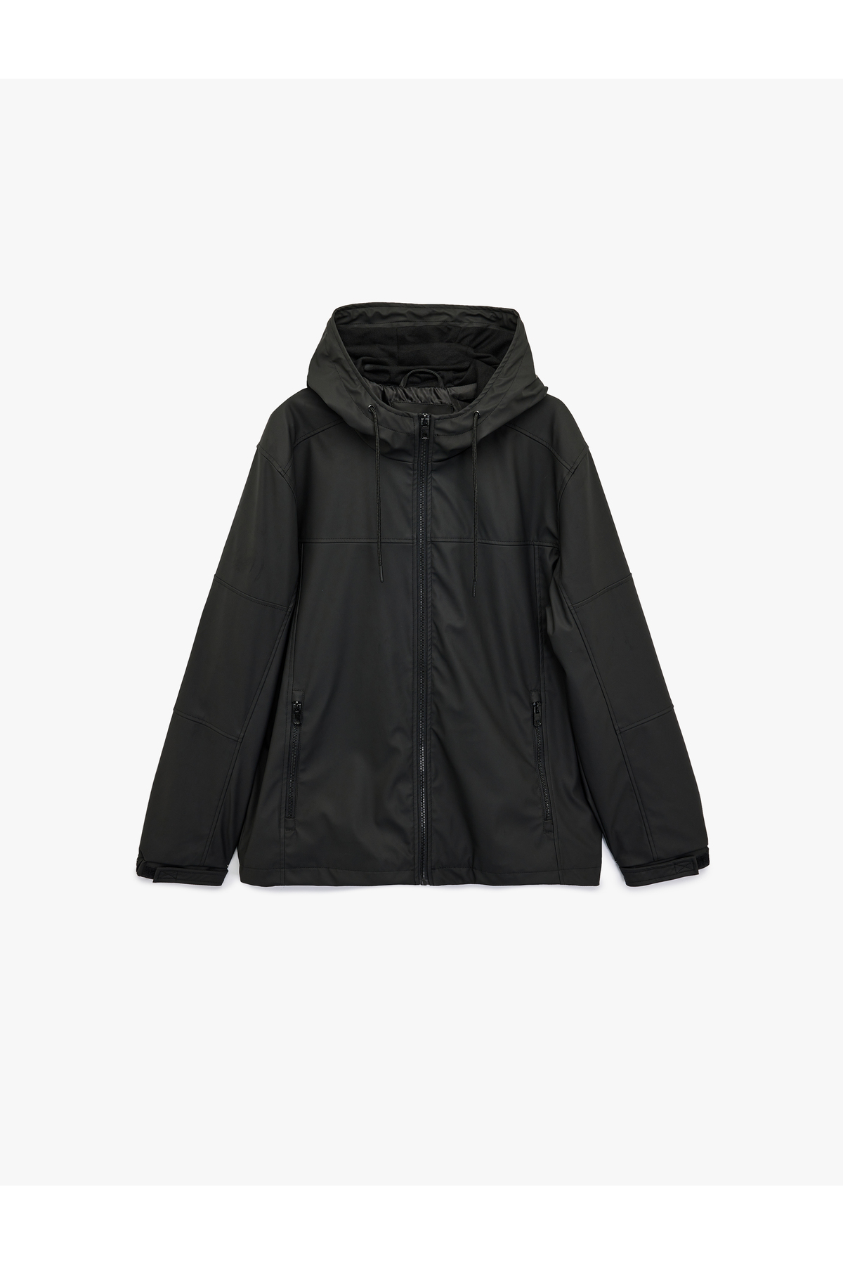 Koton  Uzun Kollu Fermuarlı Cep Detaylı Su İtici Kapşonlu Yağmurluk - Görsel 3