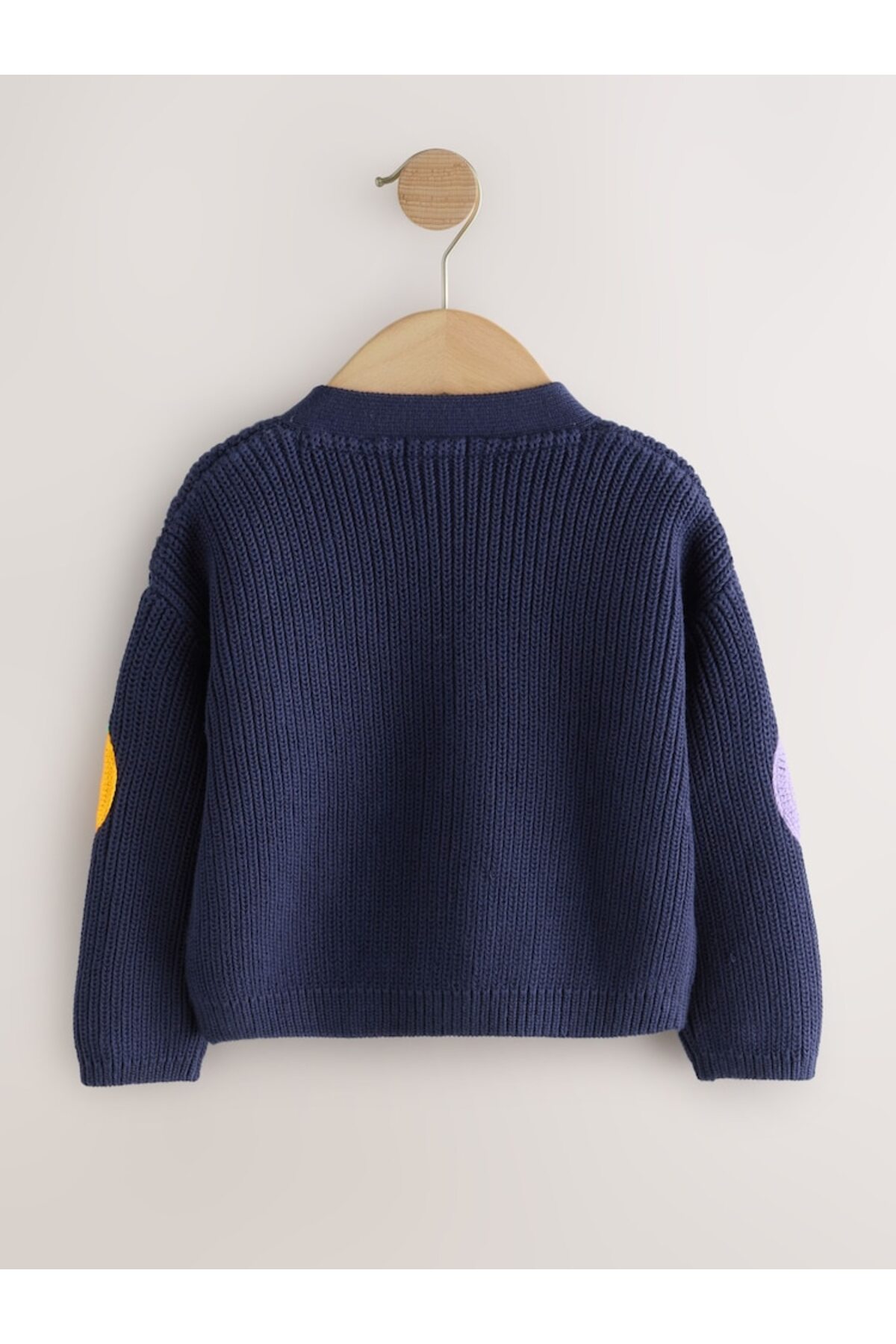 Next Baby 100% Cotton Navy Blue Strawberry Pattern V-Neck Cardigan fotoğrafı 4 (önizleme)