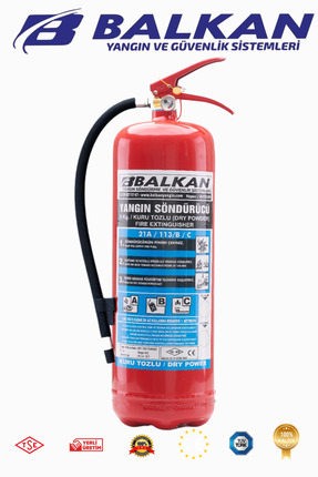 BALKAN YANGIN VE GÜVENLİK SİSTEMLERİ 6 KG TOZLU RUHSATA UYGUN YANGIN TÜPÜ