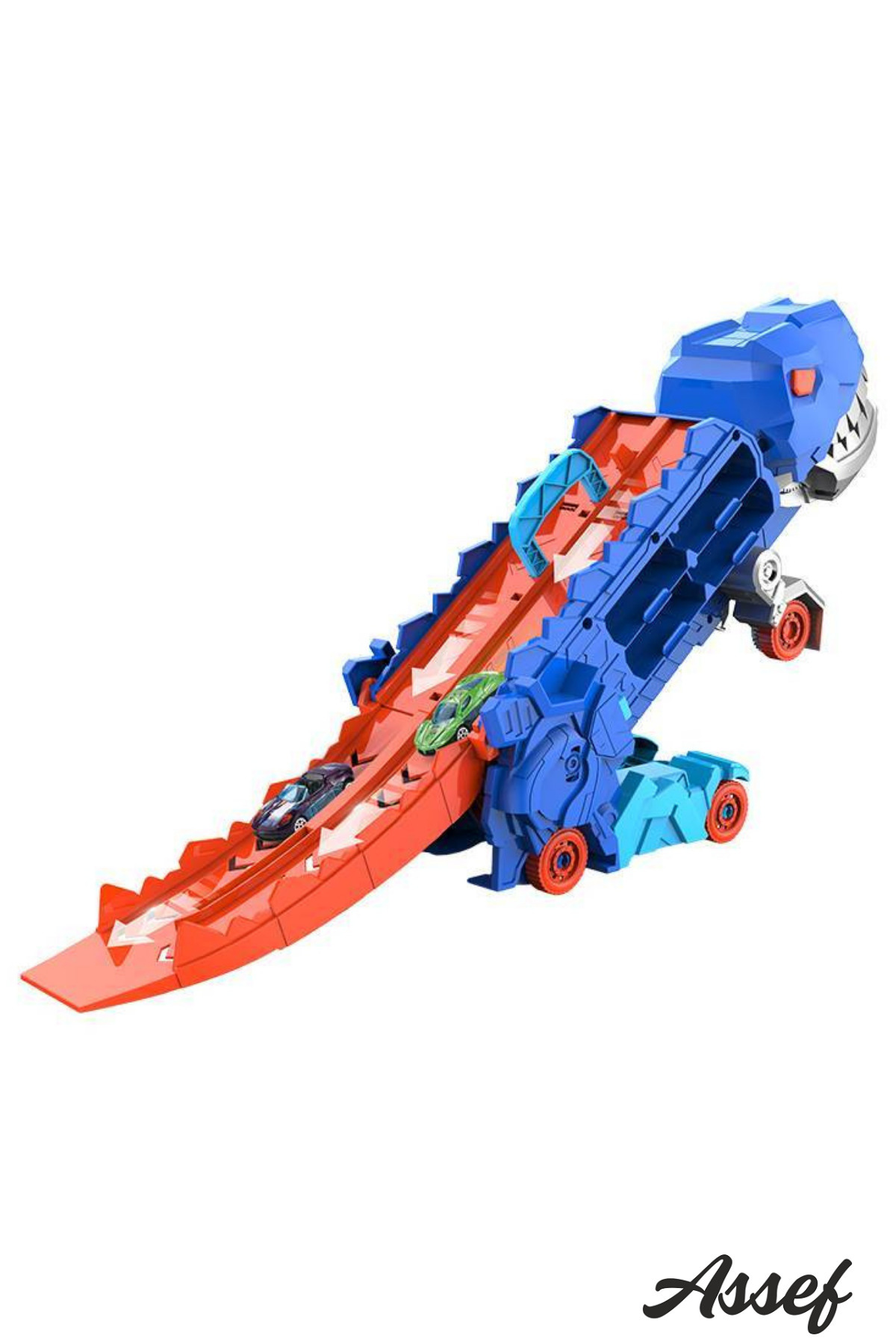 assef Dino Track 2 in 1 Araba Yutan Katlanabilir Ultimate T-Rex