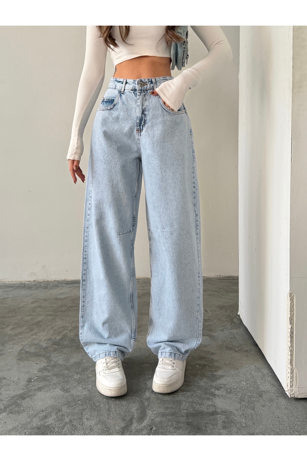 BLUE MARLIN  BUZ KAR ARKA KEMER TOKALI BOL PAÇA BAGGY