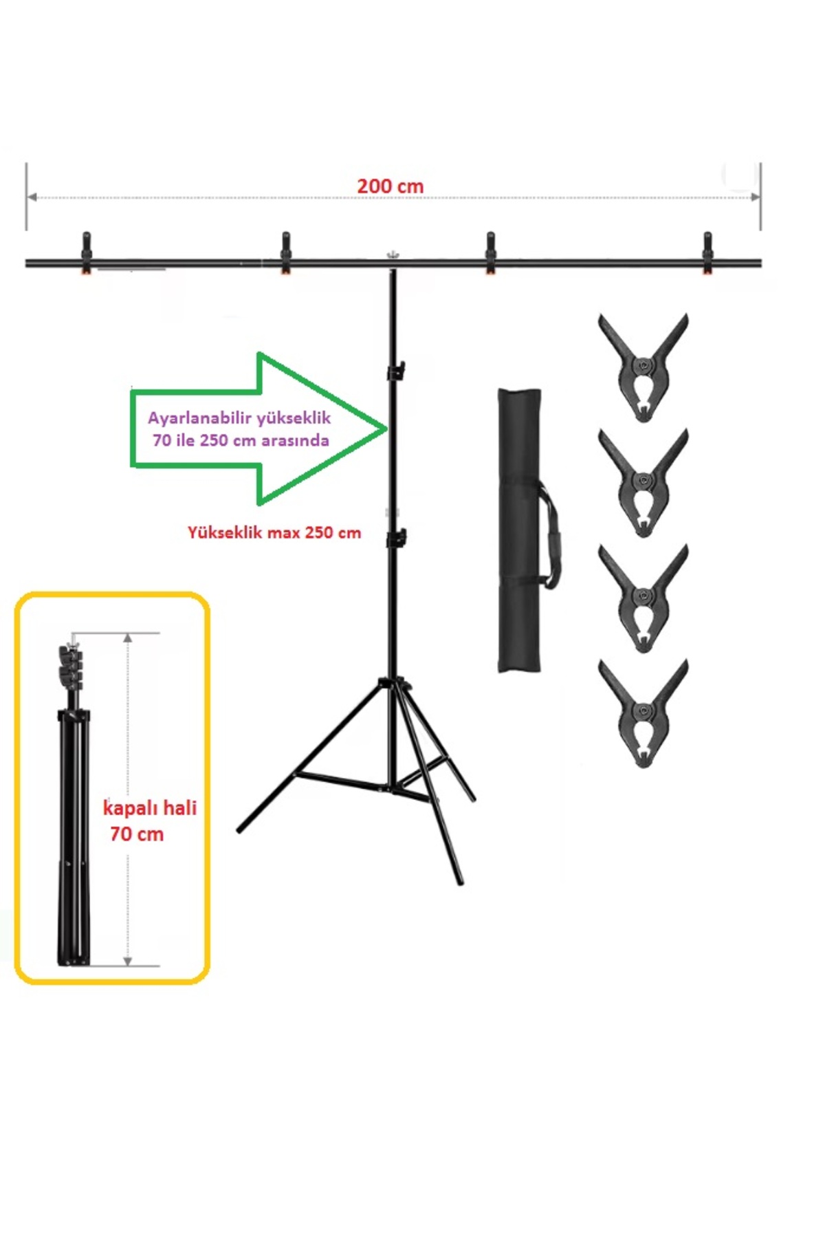 T arka plan destek seti, 250x200 cm fon standı stüdyo, fotoğraf, video, açılış,doğum günü için