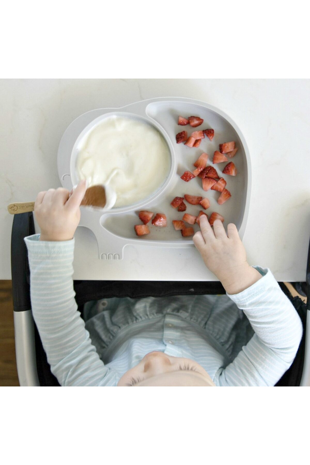 Lova Fil Model İki Bölmeli Bebek ve Çocuk Mama Tabağı (2 ADET) fotoğrafı 3 (önizleme)